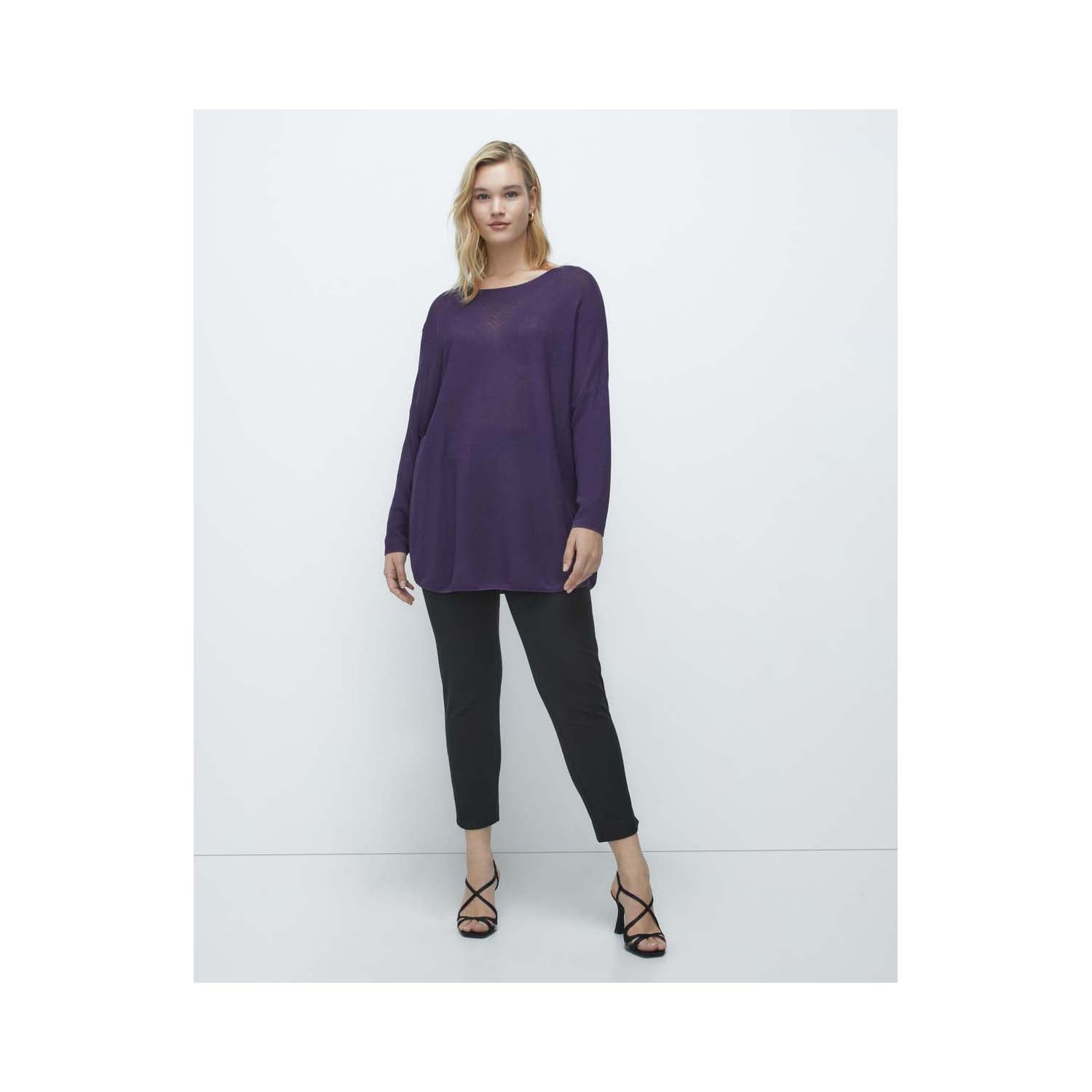 Couchel Slim Fit Plain-Coloured Trousers With Elastic Waistband - Black 2 Shaws Department Stores