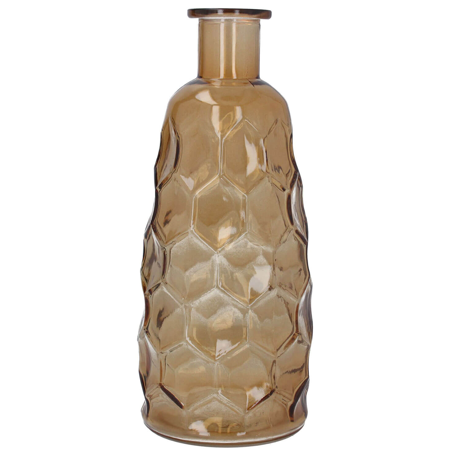 Gisella Graham Light Amber Glass Honeycomb Tall Vase 1 Shaws Department Stores