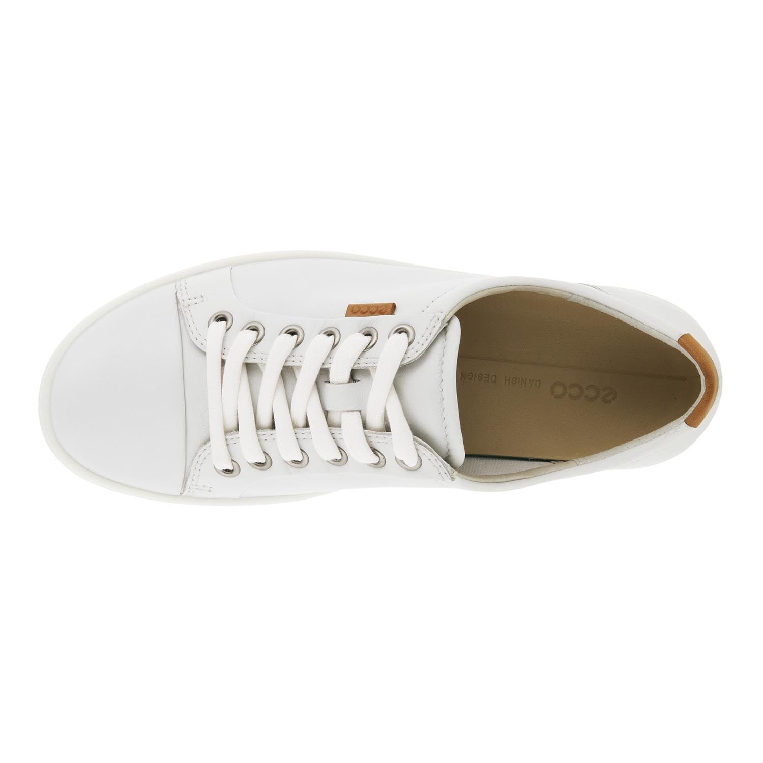 Ecco Soft 7 Ladies Trainer - White 3 Shaws Department Stores