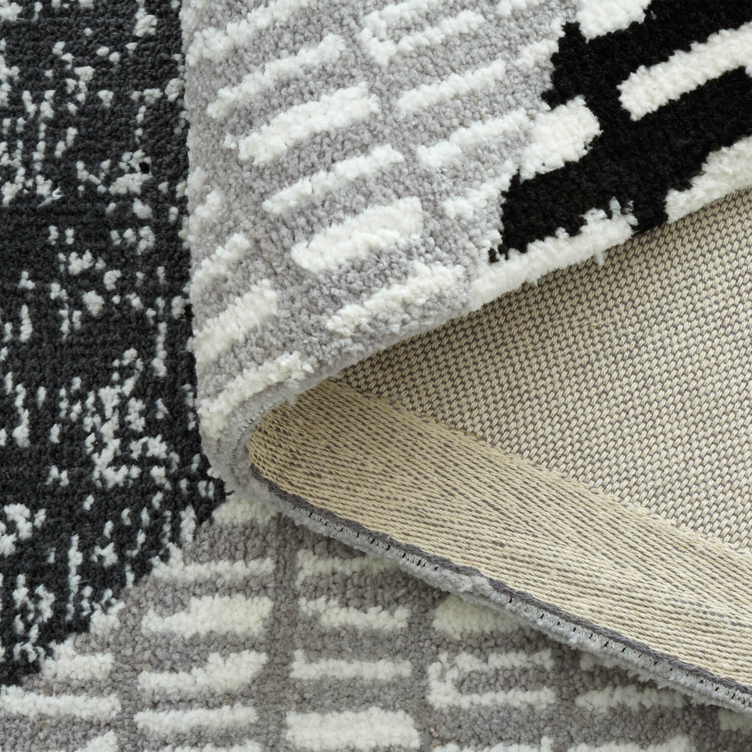 Catherine Lansfield Larson Geo Rug - Grey 6 Shaws Department Stores