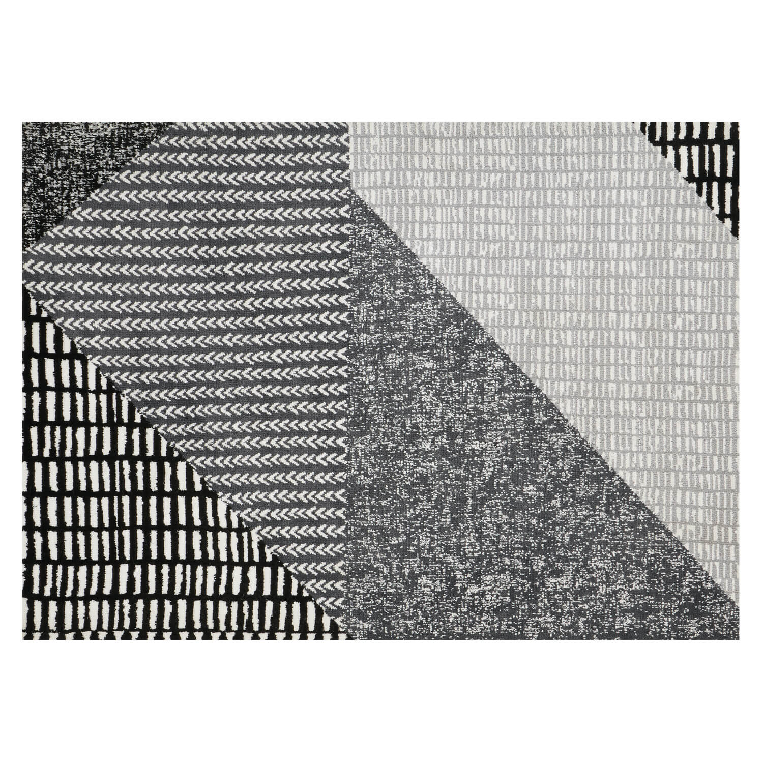 Catherine Lansfield Larson Geo Rug - Grey 7 Shaws Department Stores