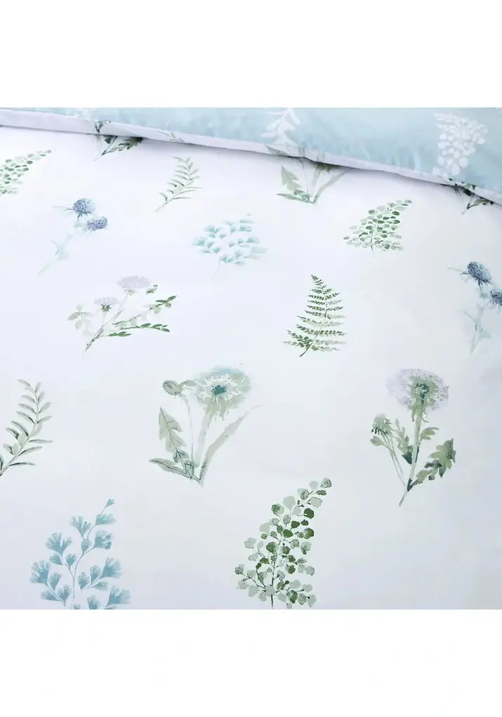 Bianca Meadow Flowers Egyptian Cotton Super King Duvet Cover Set with Pillowcases White 4 Shaws Department Stores