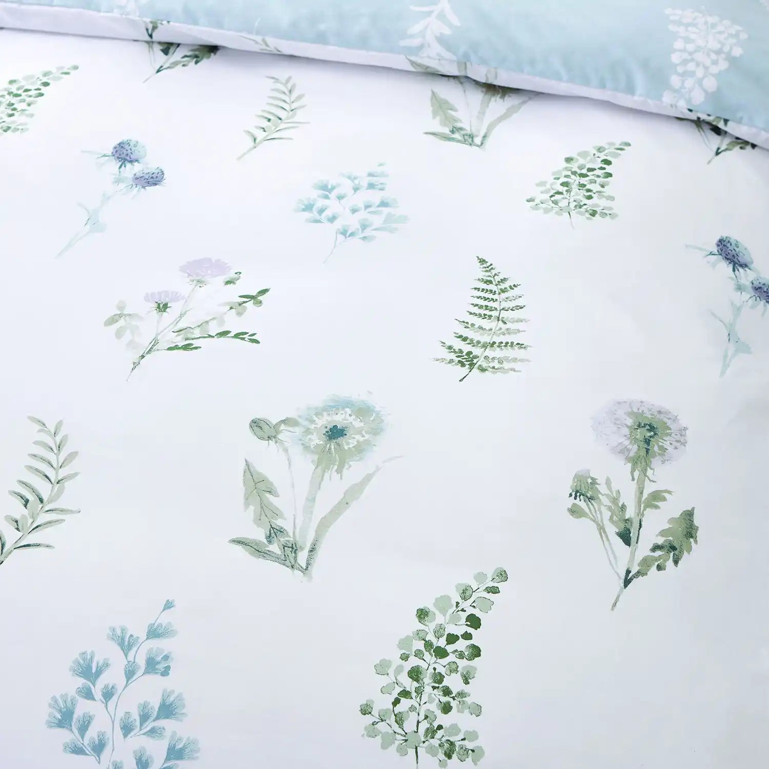Bianca Meadow Flowers Egyptian Cotton Single Duvet Cover Set with Pillowcases White 4 Shaws Department Stores
