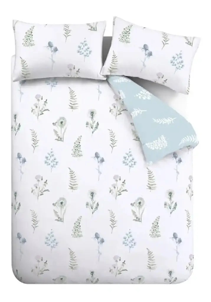Bianca Meadow Flowers Egyptian Cotton Super King Duvet Cover Set with Pillowcases White 5 Shaws Department Stores