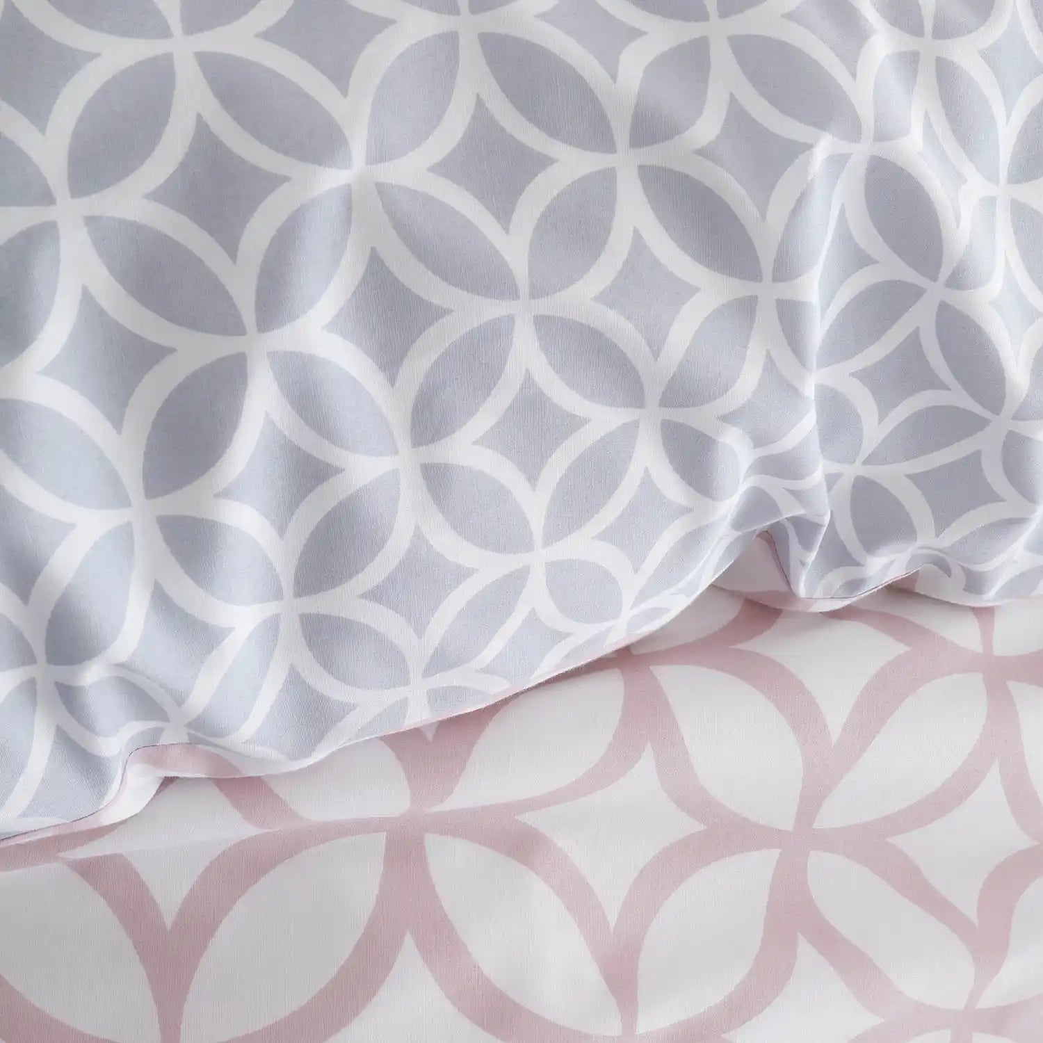 Catherine Lansfield Geo Trellis Duvet Cover Set with Pillowcases - Pink 4 Shaws Department Stores
