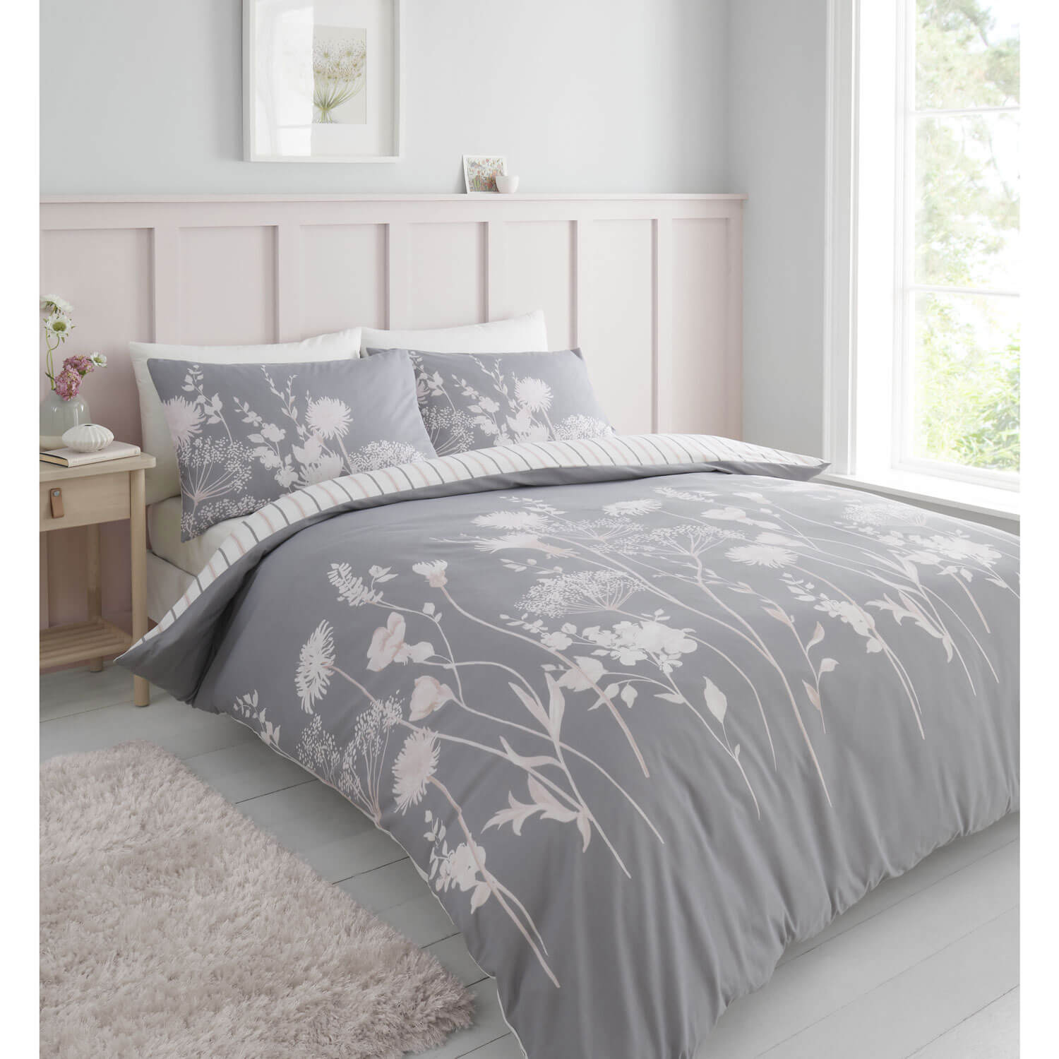 The Home Collection Meadowsweet Floral Duvet Cover Set - Super King 2 Shaws Department Stores