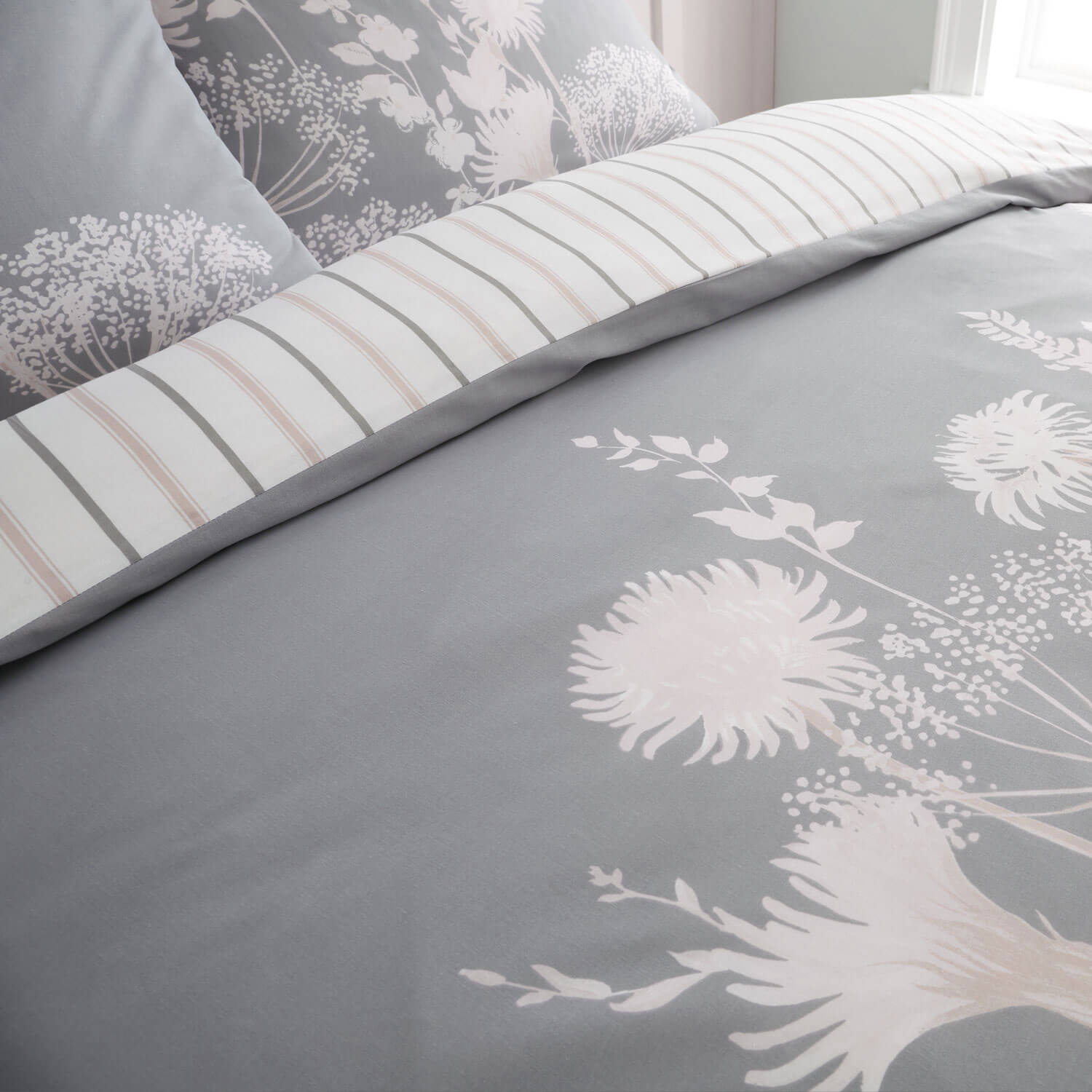 The Home Collection Meadowsweet Floral Duvet Cover Set - Super King 3 Shaws Department Stores