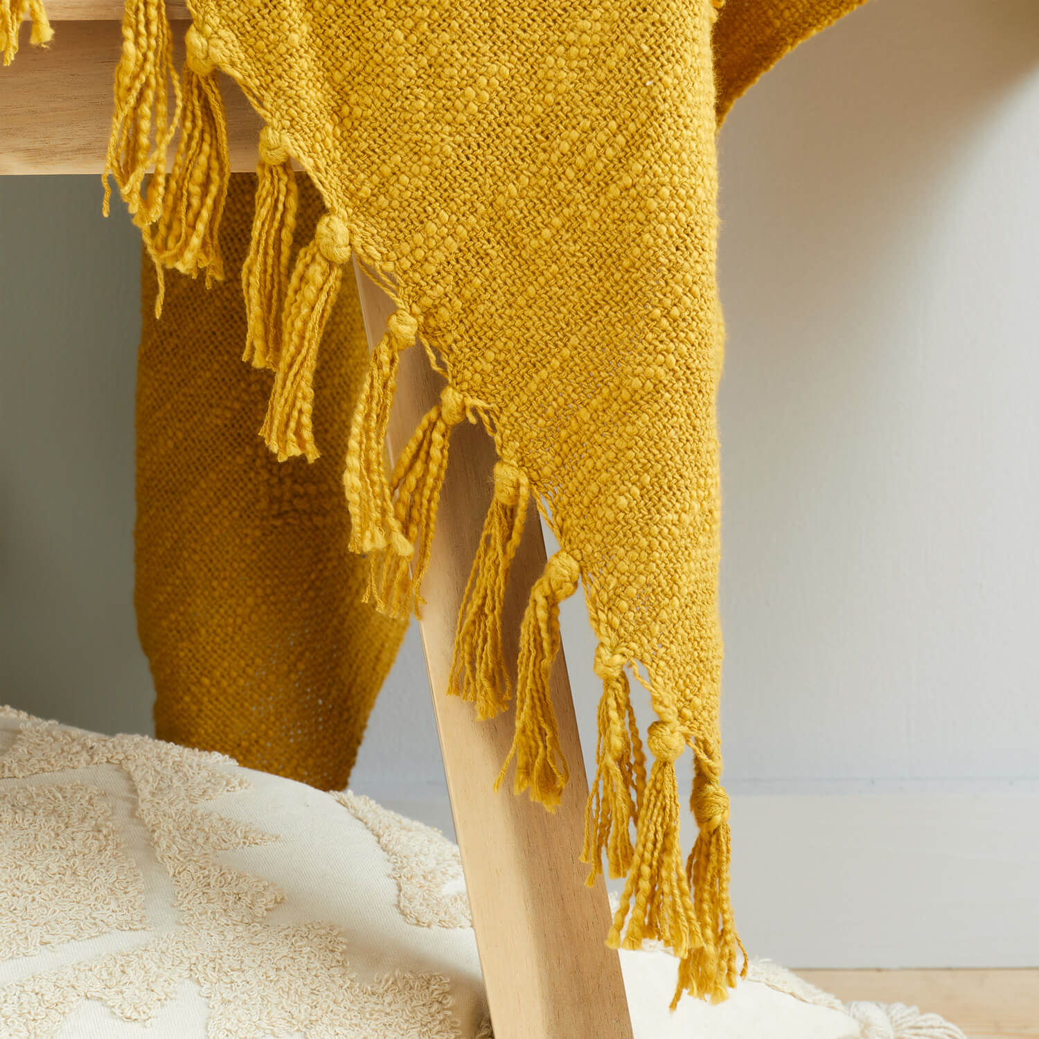 Pineapple Elephant Kabeli Tufted 130x170cm Blanket Throw - Ochre 3 Shaws Department Stores