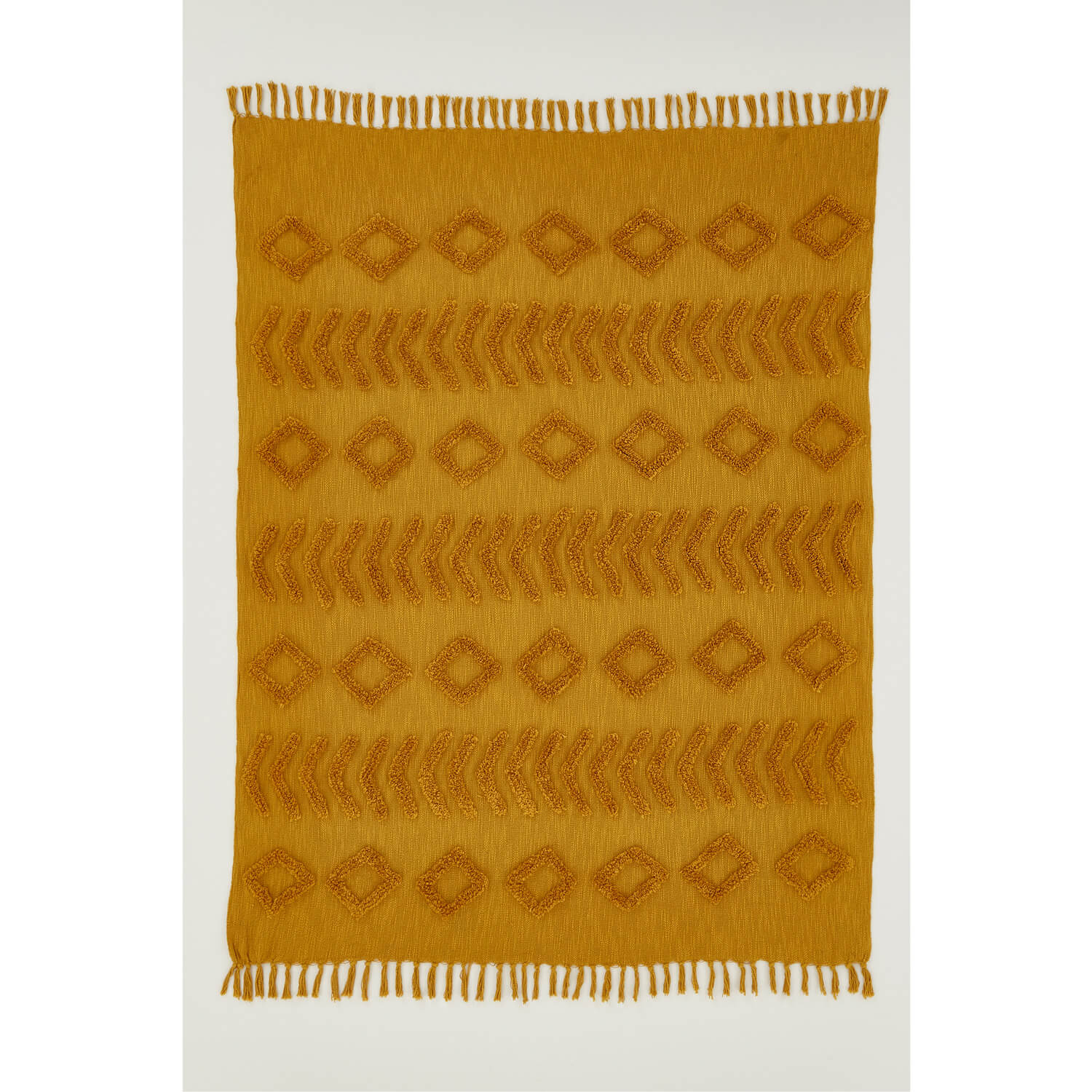 Pineapple Elephant Kabeli Tufted 130x170cm Blanket Throw - Ochre 1 Shaws Department Stores