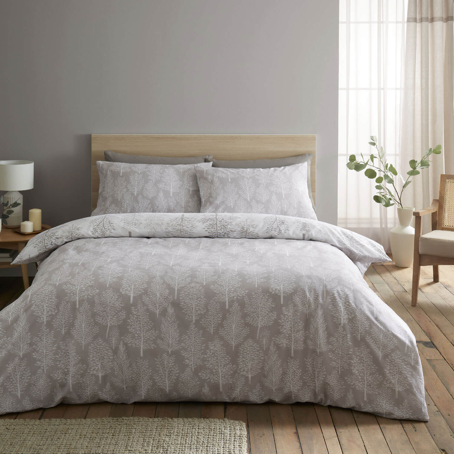 The Home Collection Wilda Tree Duvet Cover Set - Natural 1 Shaws Department Stores