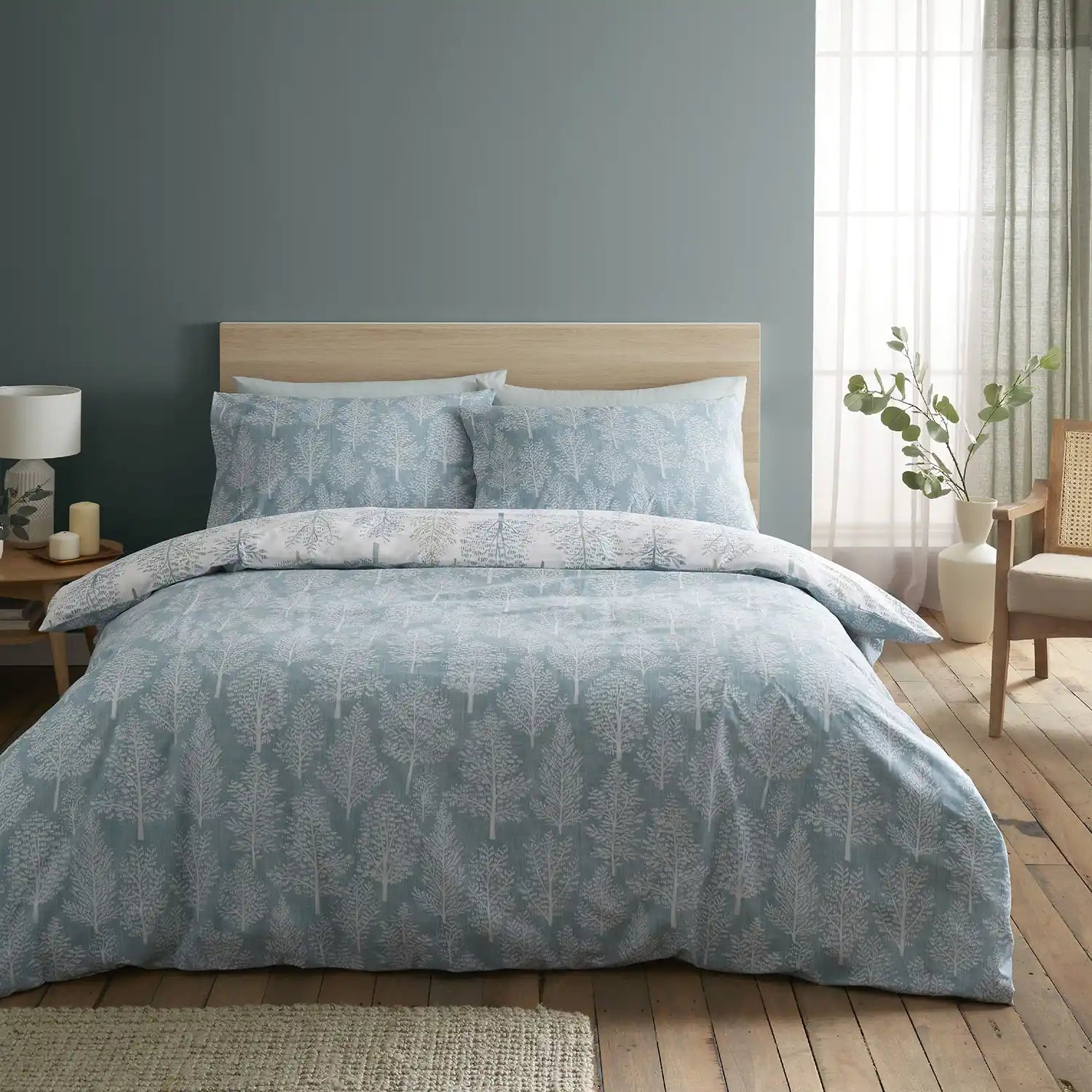 The Home Collection Wilda Tree Duvet Cover Set - Green 5 Shaws Department Stores