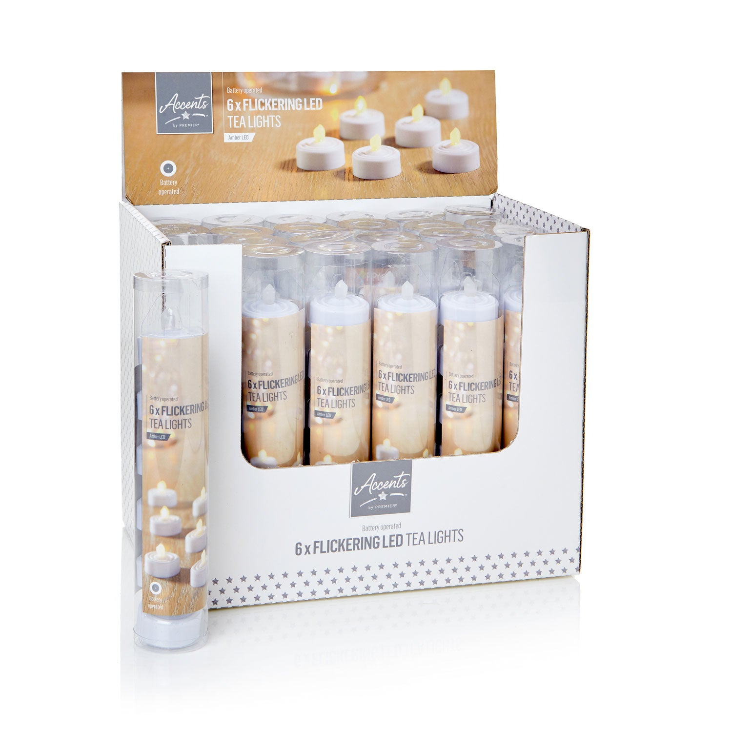 The Home Collection 6 X Flickering LED Tealights 1 Shaws Department Stores