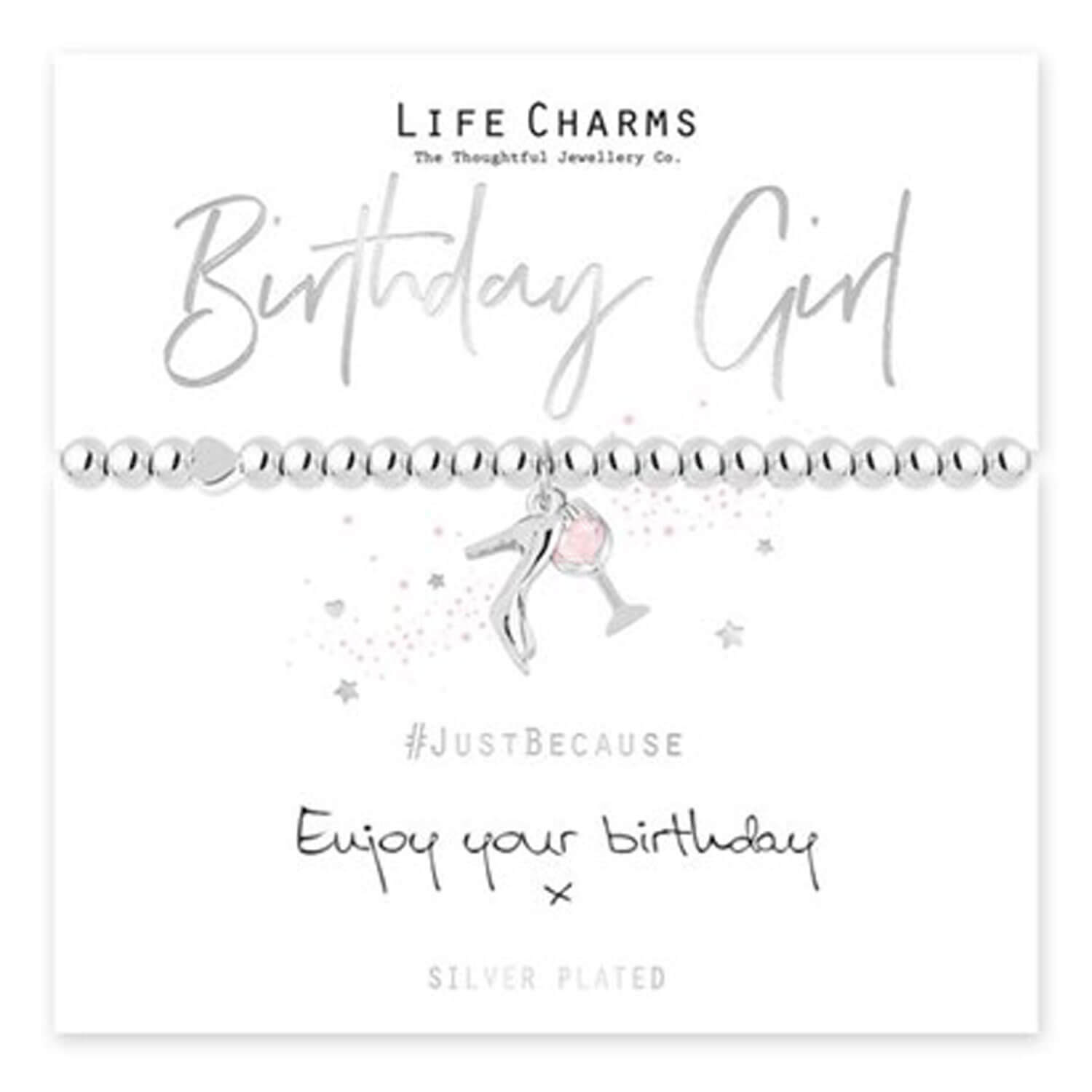 Life Charms Birthday Girl Enjoy Your Bday - Silver 2 Shaws Department Stores