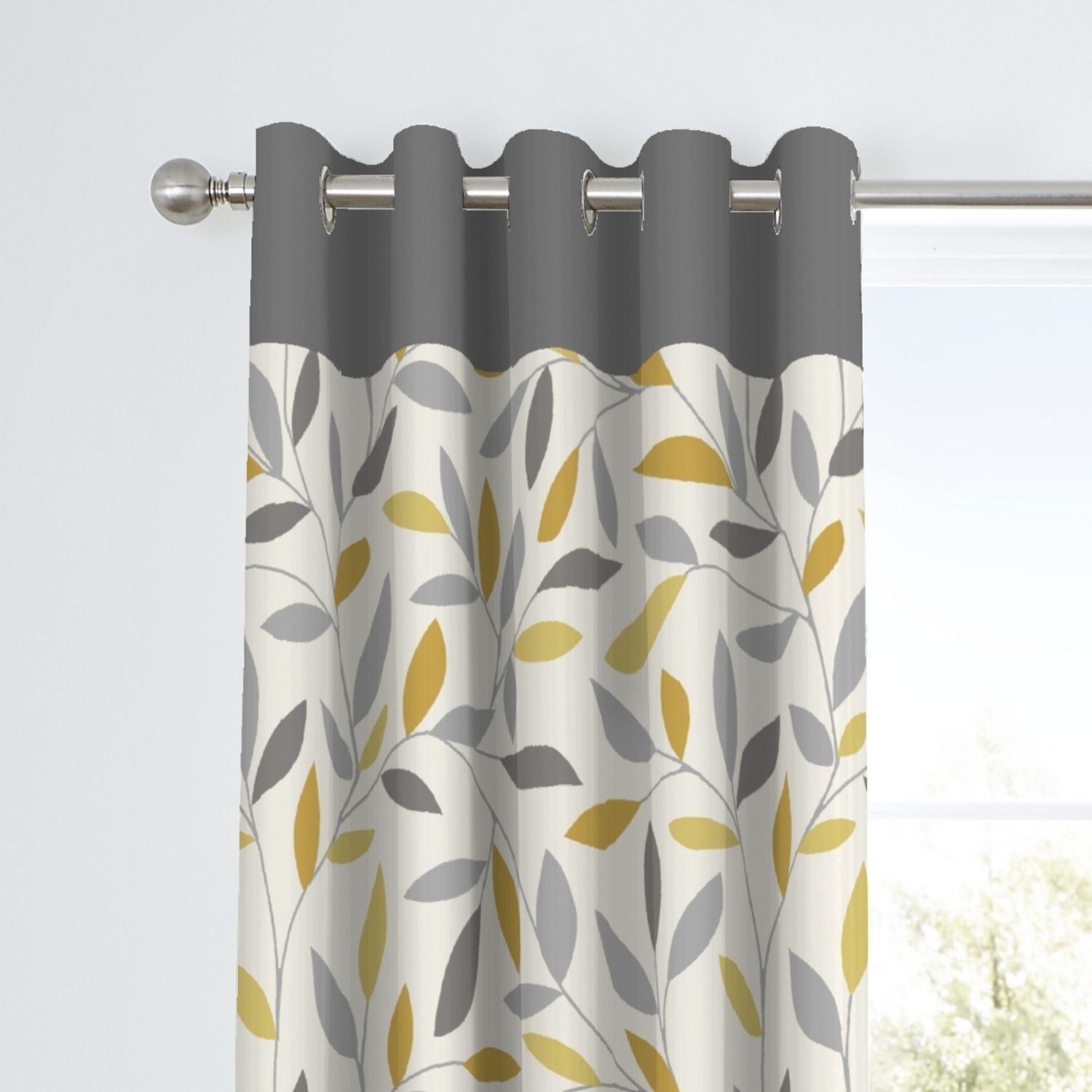 Fusion Beechwood Curtains - Readymade Eyelit - 66x72&