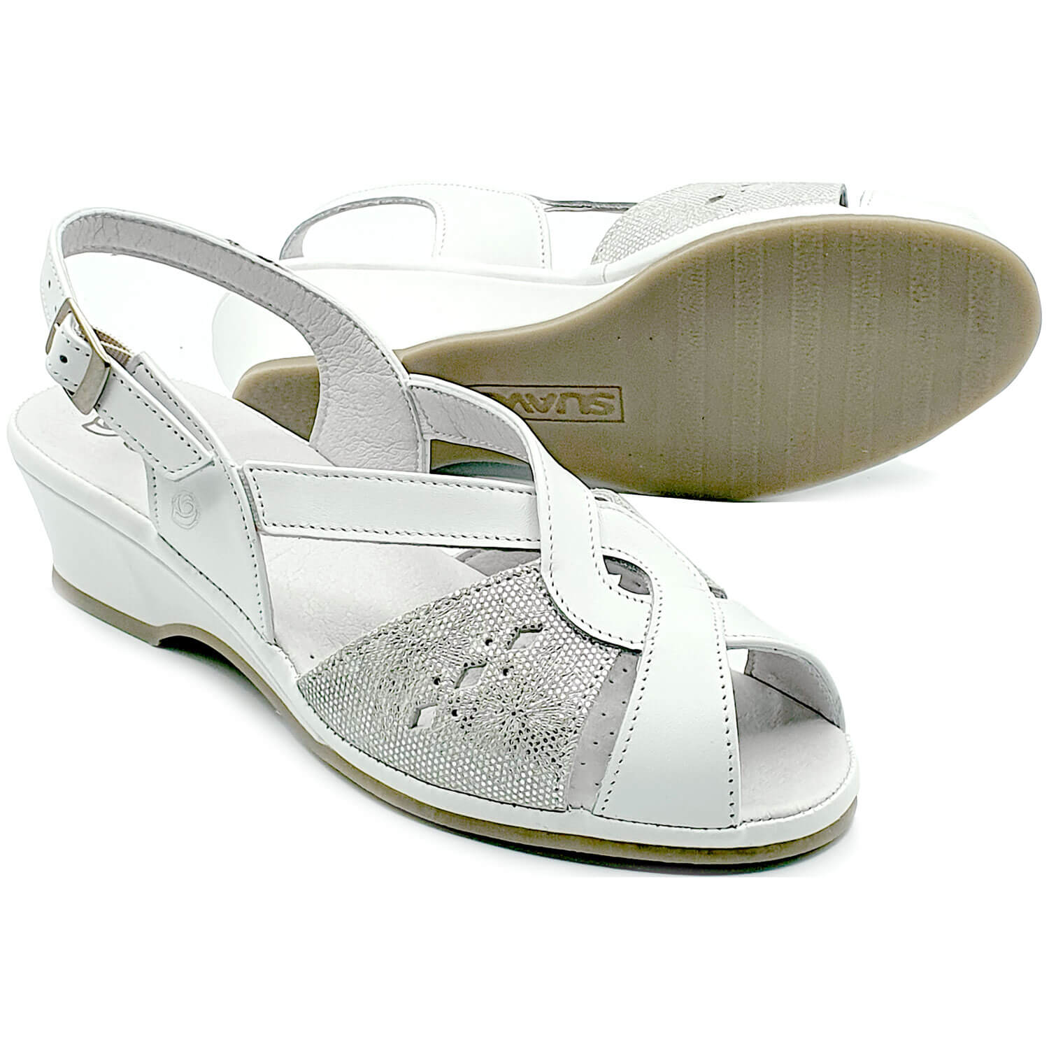 Suave footwear Capri Dressy Sandal - White 3 Shaws Department Stores
