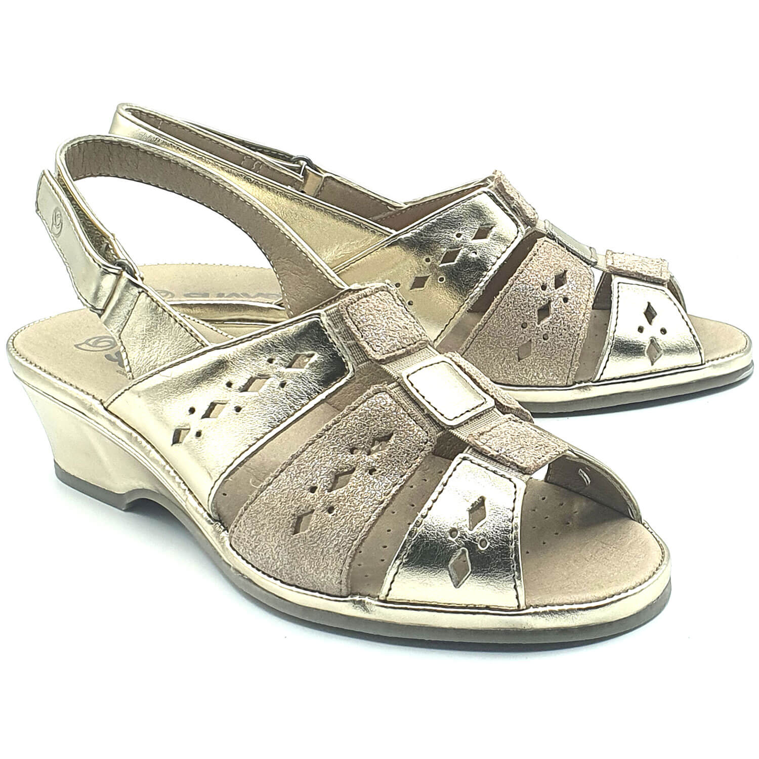 Suave footwear Catania Dressy Sandal - Gold 1 Shaws Department Stores