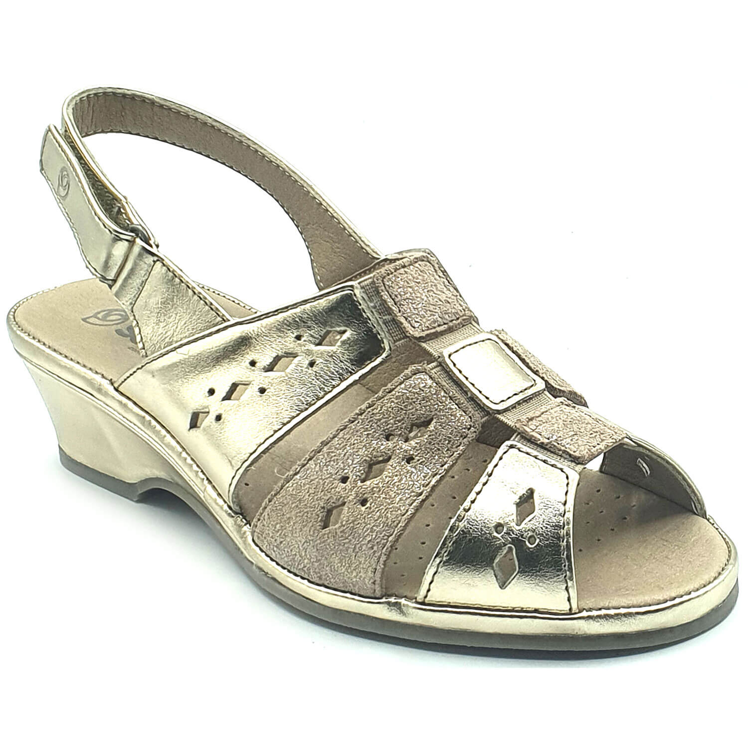 Suave footwear Catania Dressy Sandal - Gold 2 Shaws Department Stores