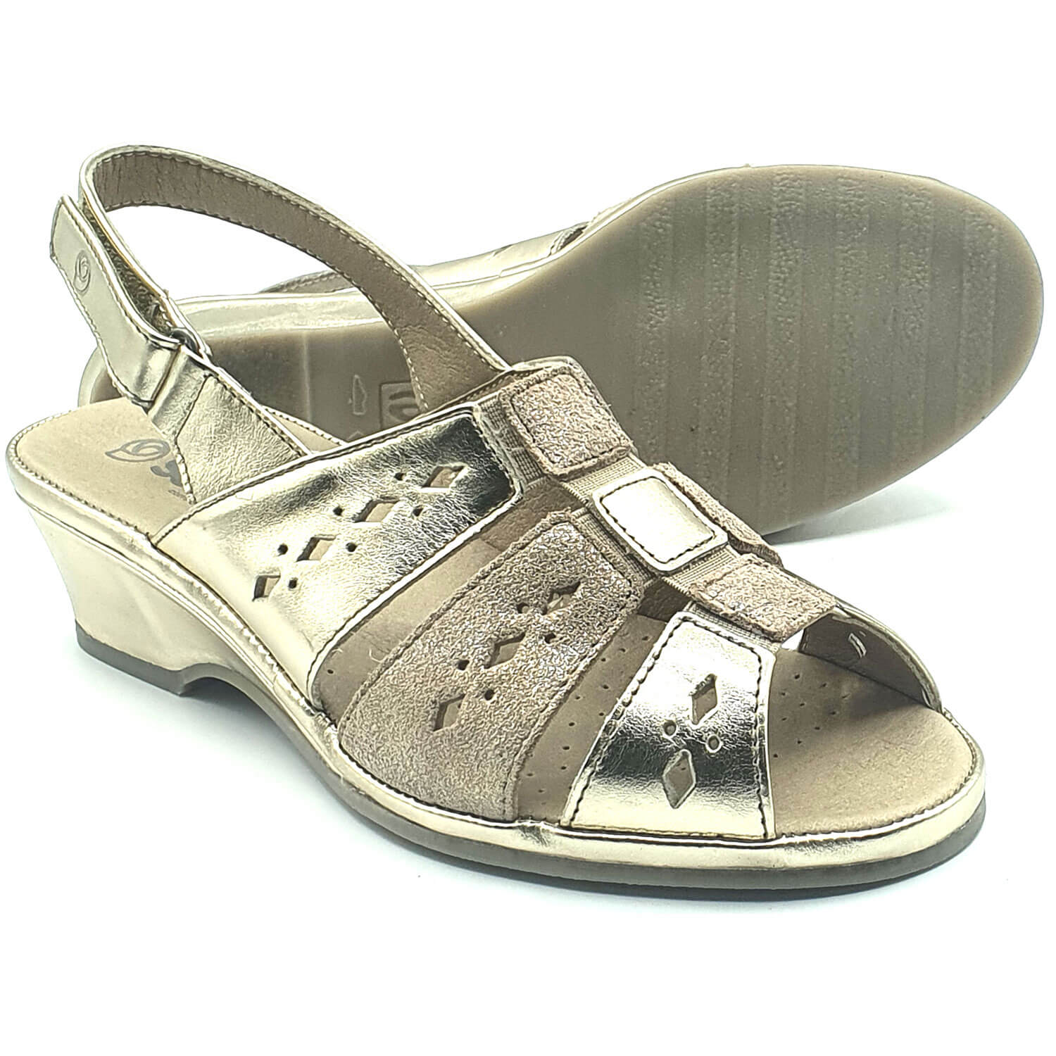 Suave footwear Catania Dressy Sandal - Gold 3 Shaws Department Stores