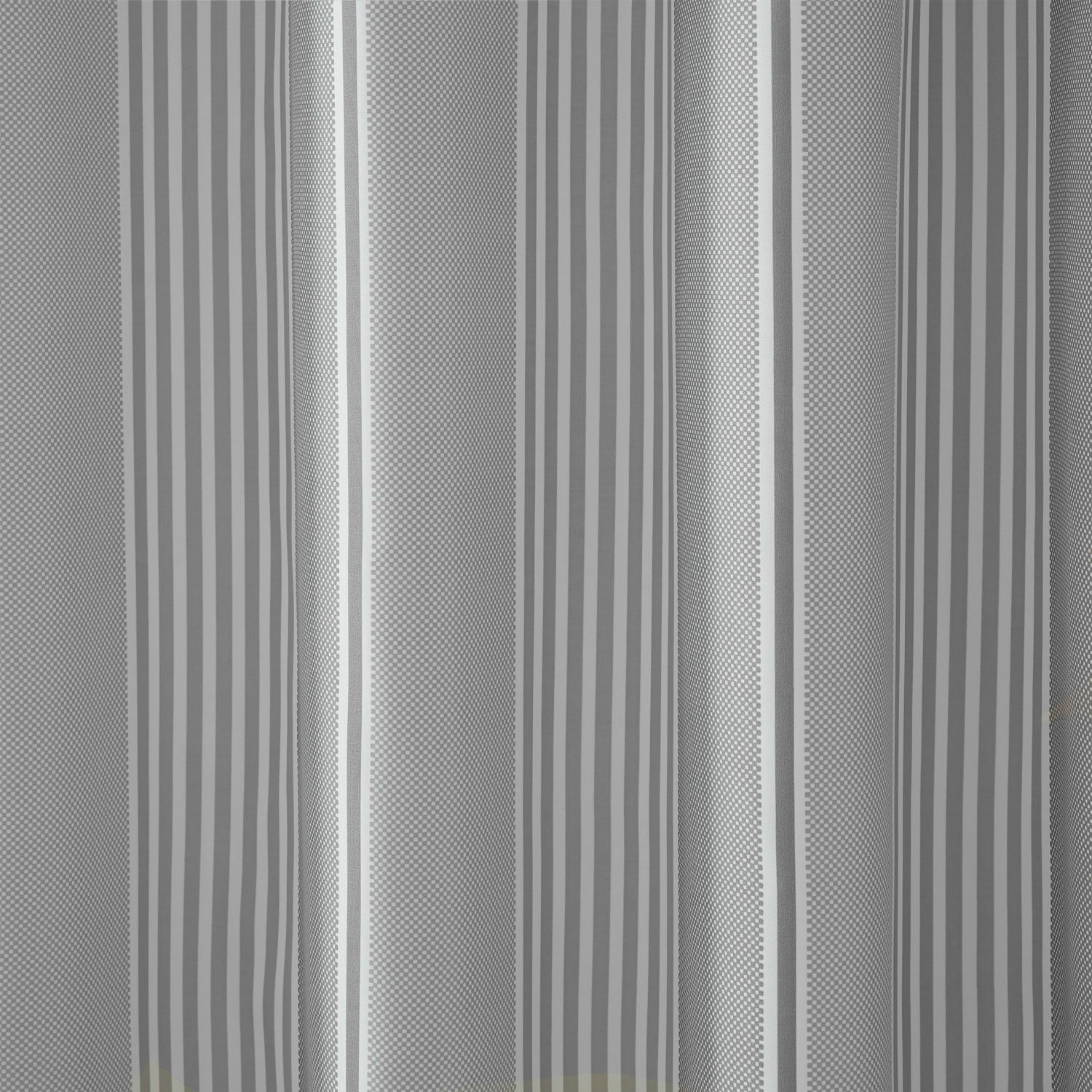 Catherine Lansfield Textured Stripe Shower Curtain - Silver 2 Shaws Department Stores