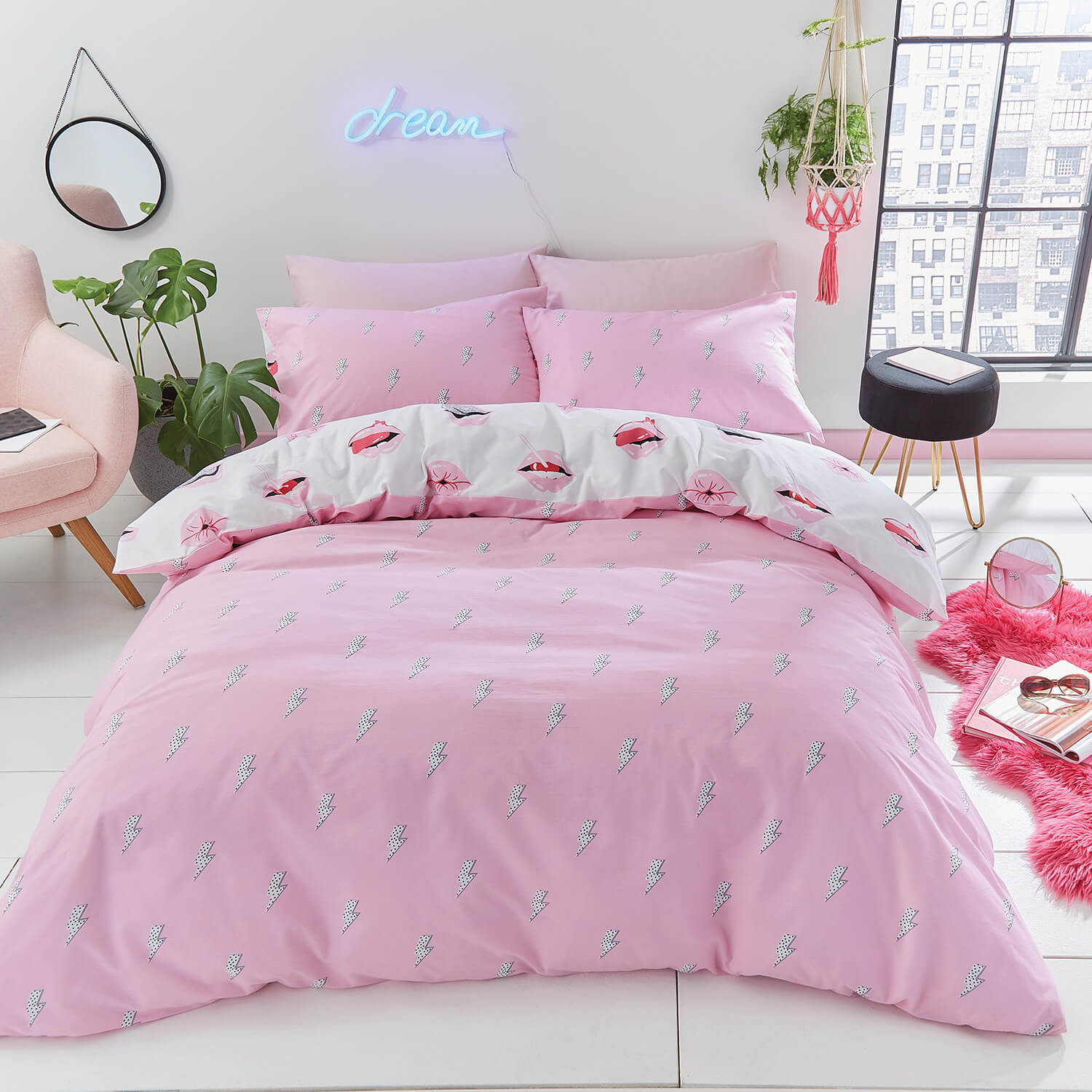 Sassy B Lip Service Duvet Cover Set - Pink 2 Shaws Department Stores