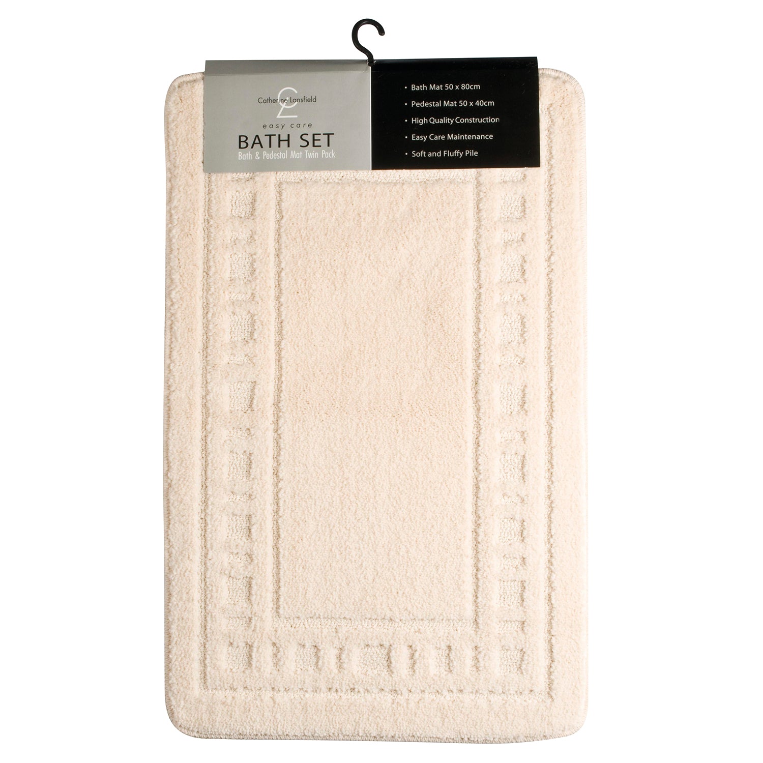 Catherine Lansfield Armoni 2 Piece Bath Set - Cream 2 Shaws Department Stores