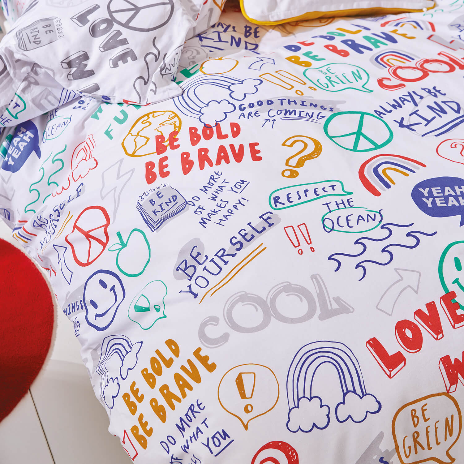 Born To Be Brave Organic Cotton Duvet Set - Bright 3 Shaws Department Stores