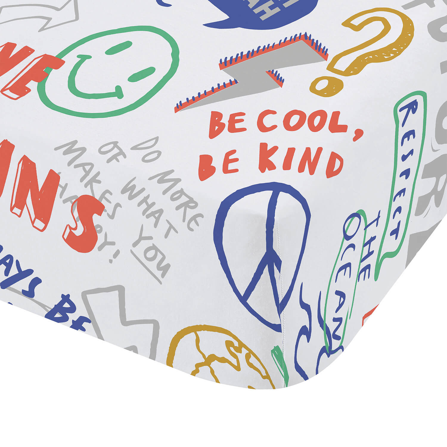 Born To Be Brave Organic Cotton Fitted Sheet - Bright 2 Shaws Department Stores