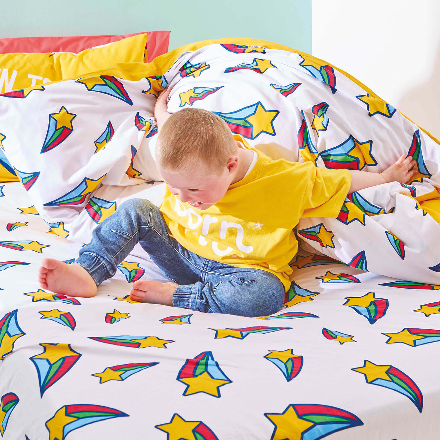 Born To Be You Organic Cotton Fitted Sheet - Orange 2 Shaws Department Stores