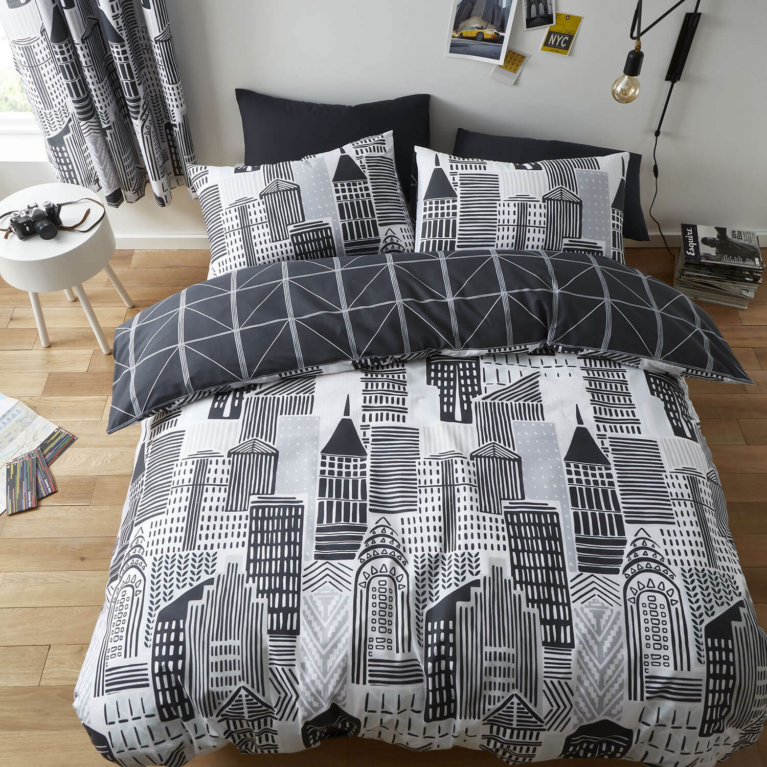 Catherine Lansfield City Life Easy Care Duvet Cover Set 1 Shaws Department Stores