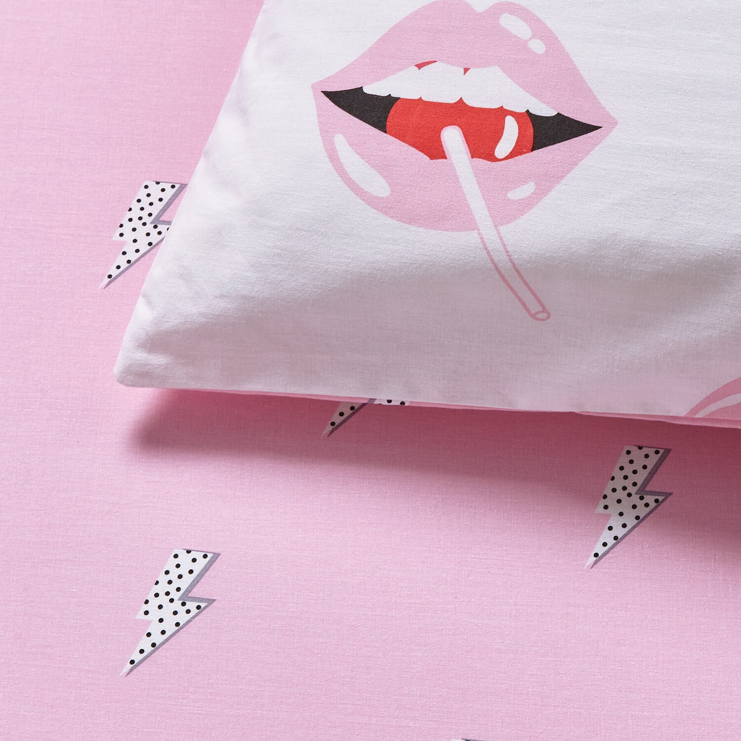 Sassy B Lip Service Fitted Sheet - Pink 2 Shaws Department Stores