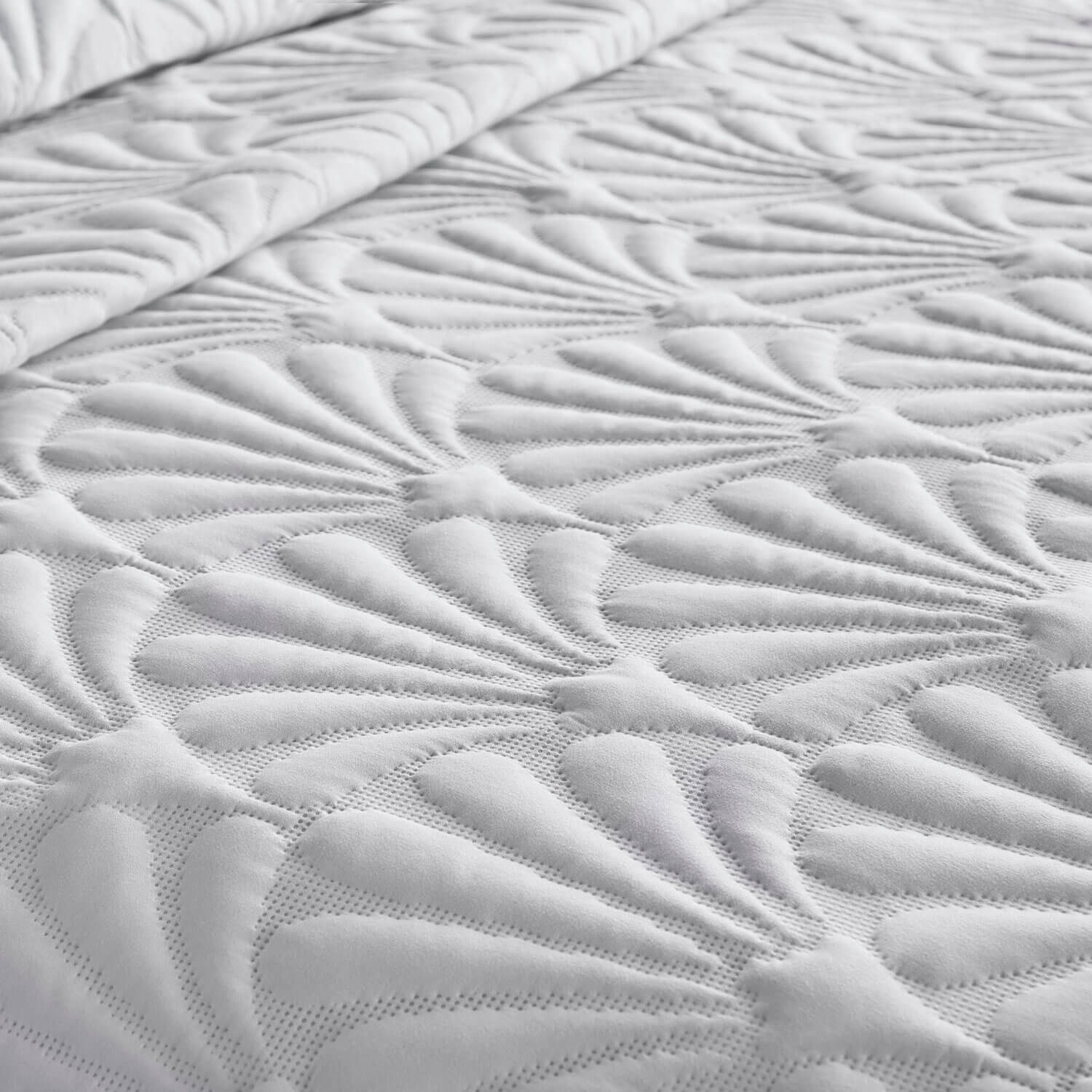 The Home Collection Quilted Fan Bedspread - White - 200x230cm 2 Shaws Department Stores