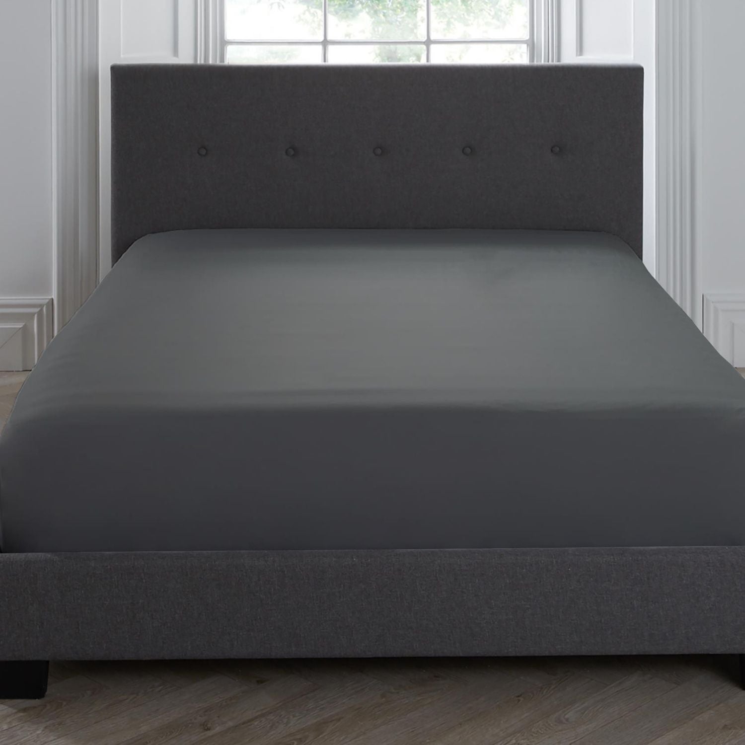Appletree 200 TC 100% Cotton Extra Deep Fitted Sheet - Charcoal 1 Shaws Department Stores