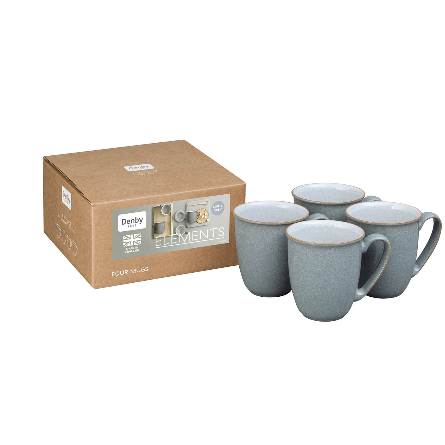 Denby Elements 4 Piece Coffee Beaker Set - Grey 1 Shaws Department Stores