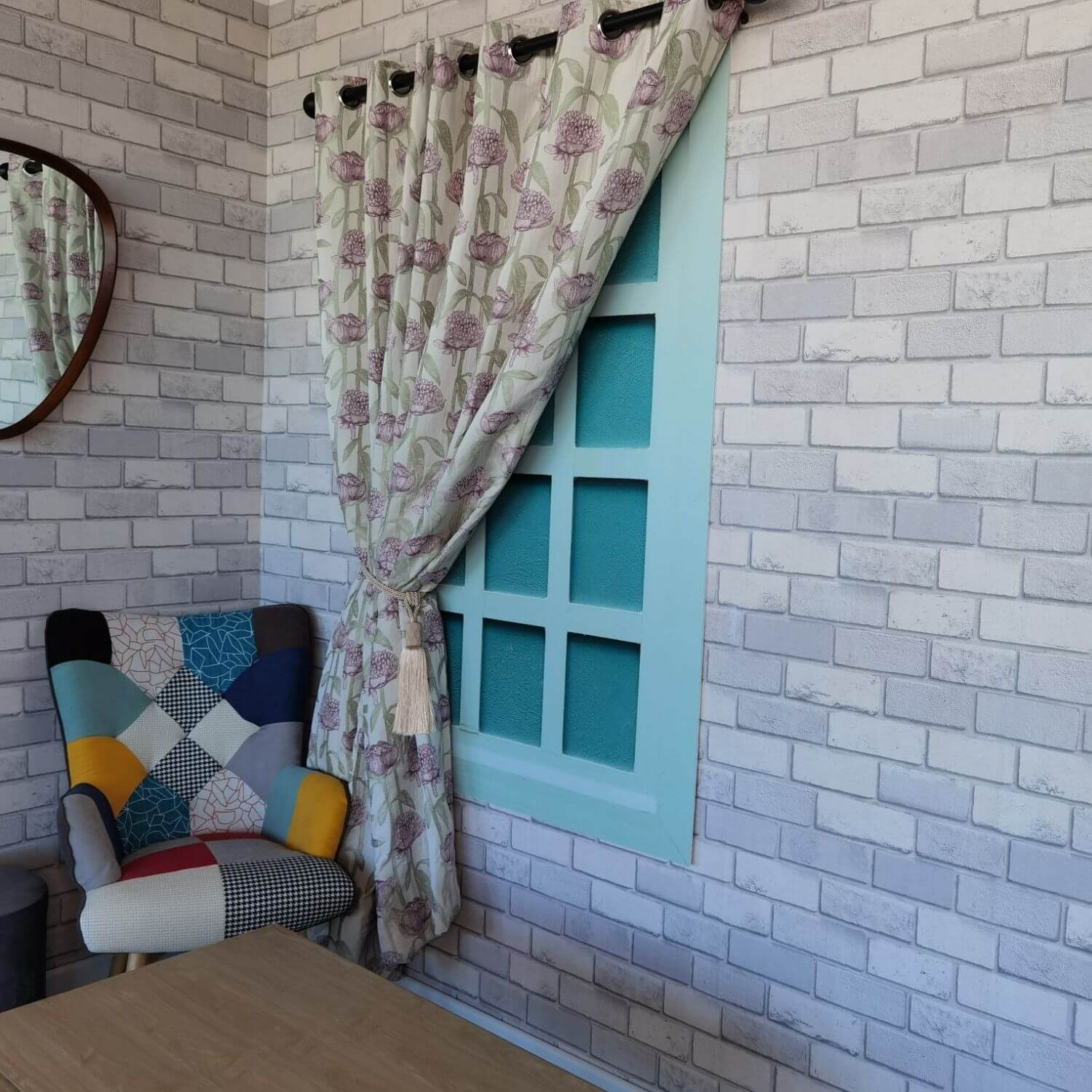 The Home Collection Floriana Curtains - 90x90&