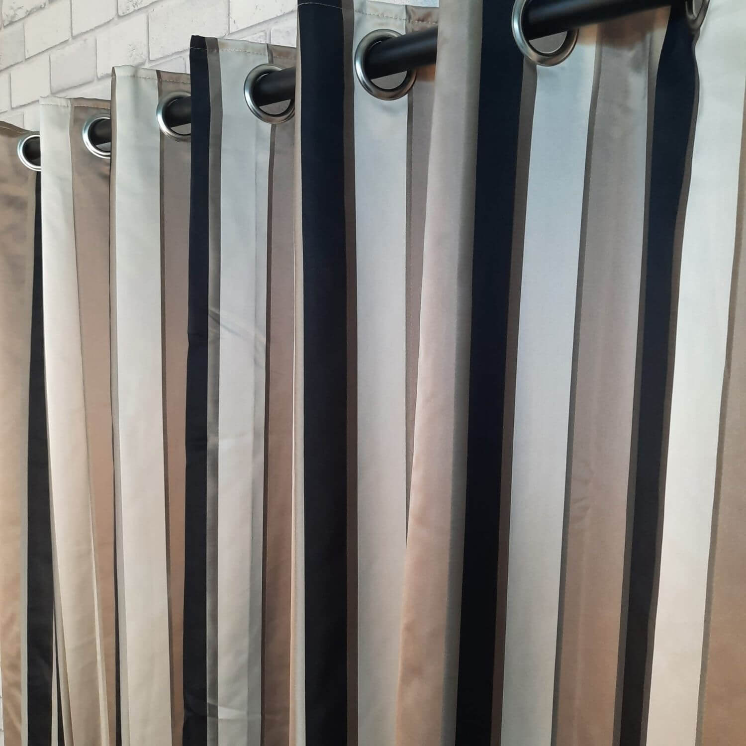 The Home Collection Satin Stripe Curtains - 90x90&