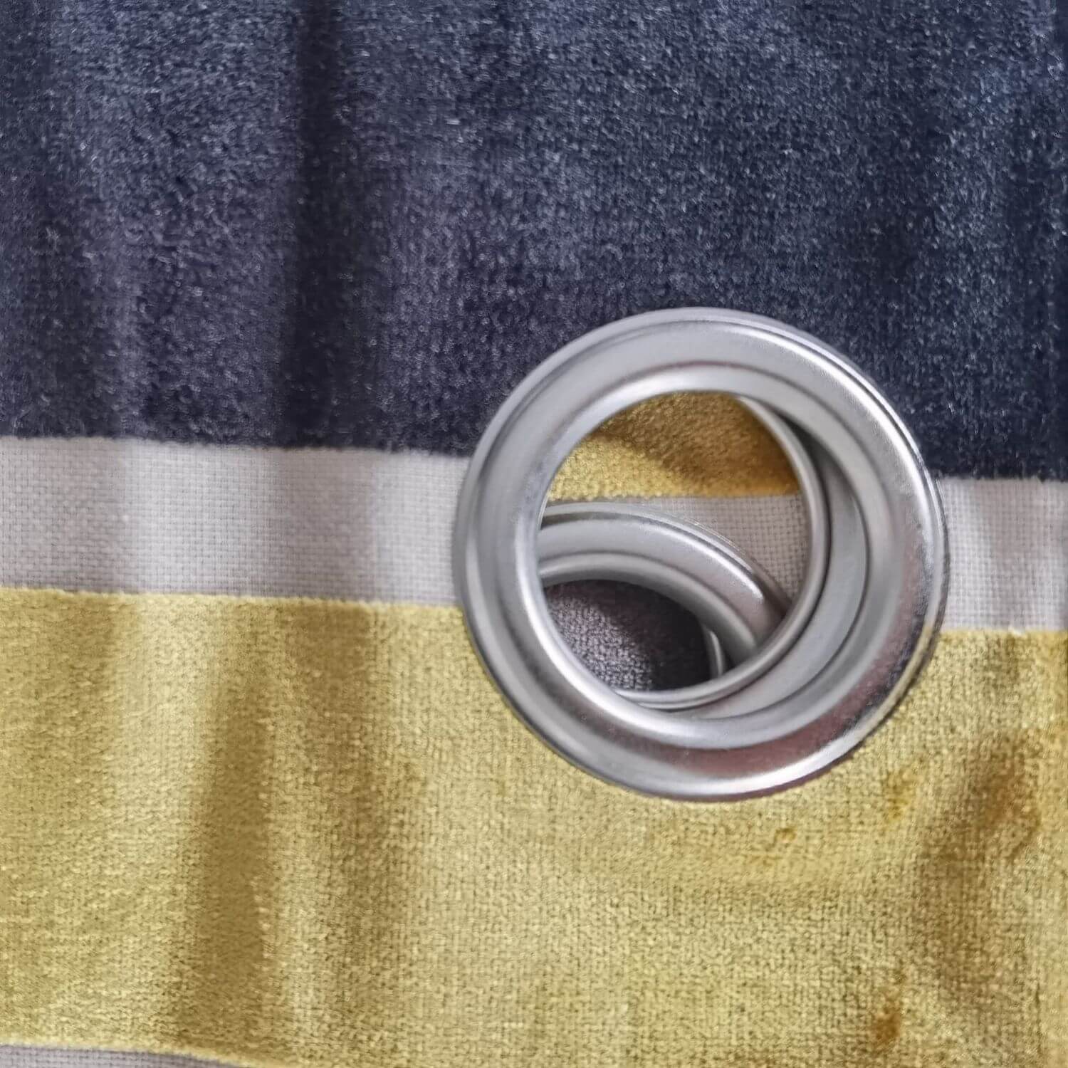 The Home Collection Stripe Velvet Curtains 90" x 90" - Ochre & Black 11 Shaws Department Stores