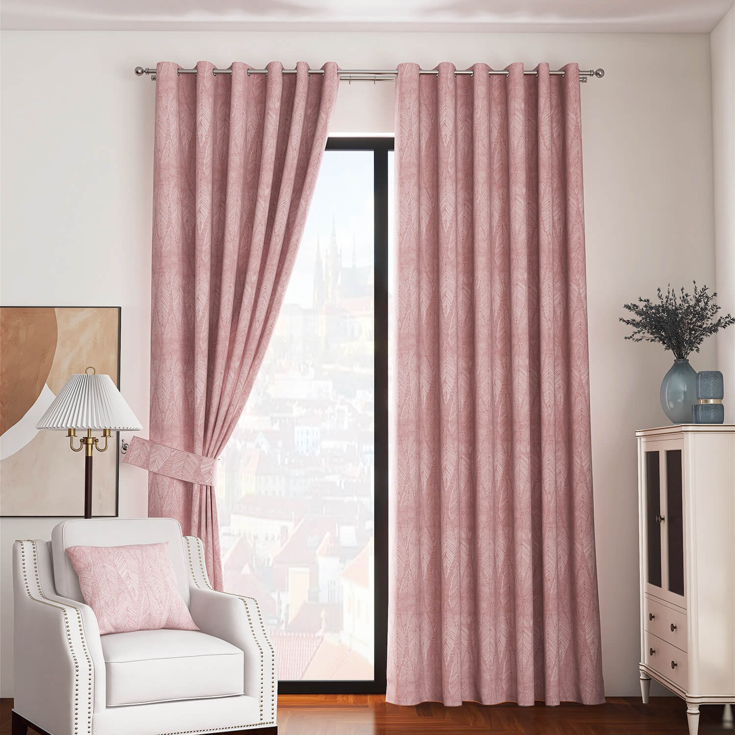 The Home Collection Marseille Eyelet Readymade Curtains - Blossom 1 Shaws Department Stores
