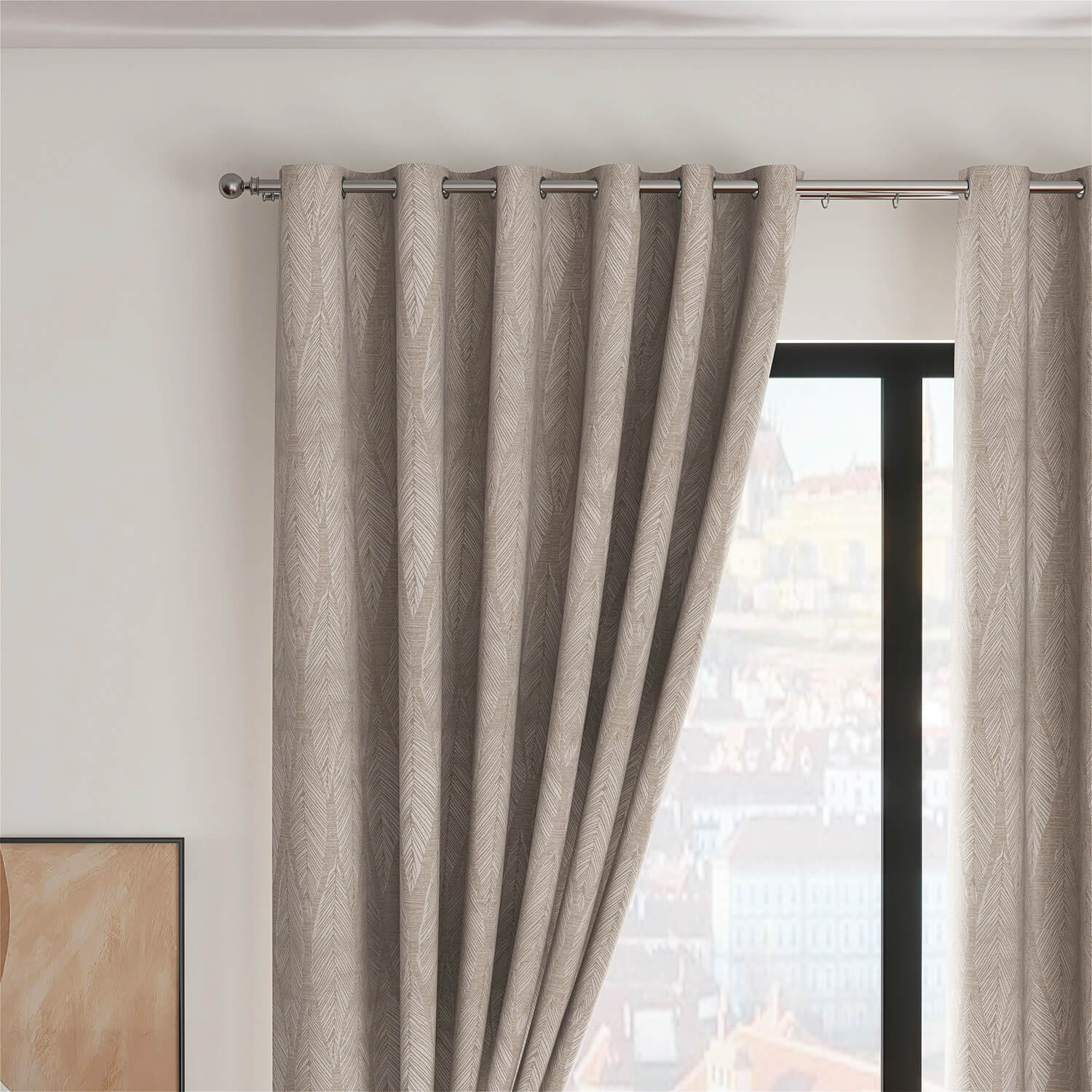 The Home Collection Marseille Eyelet Readymade Curtains - Duck Egg 2 Shaws Department Stores