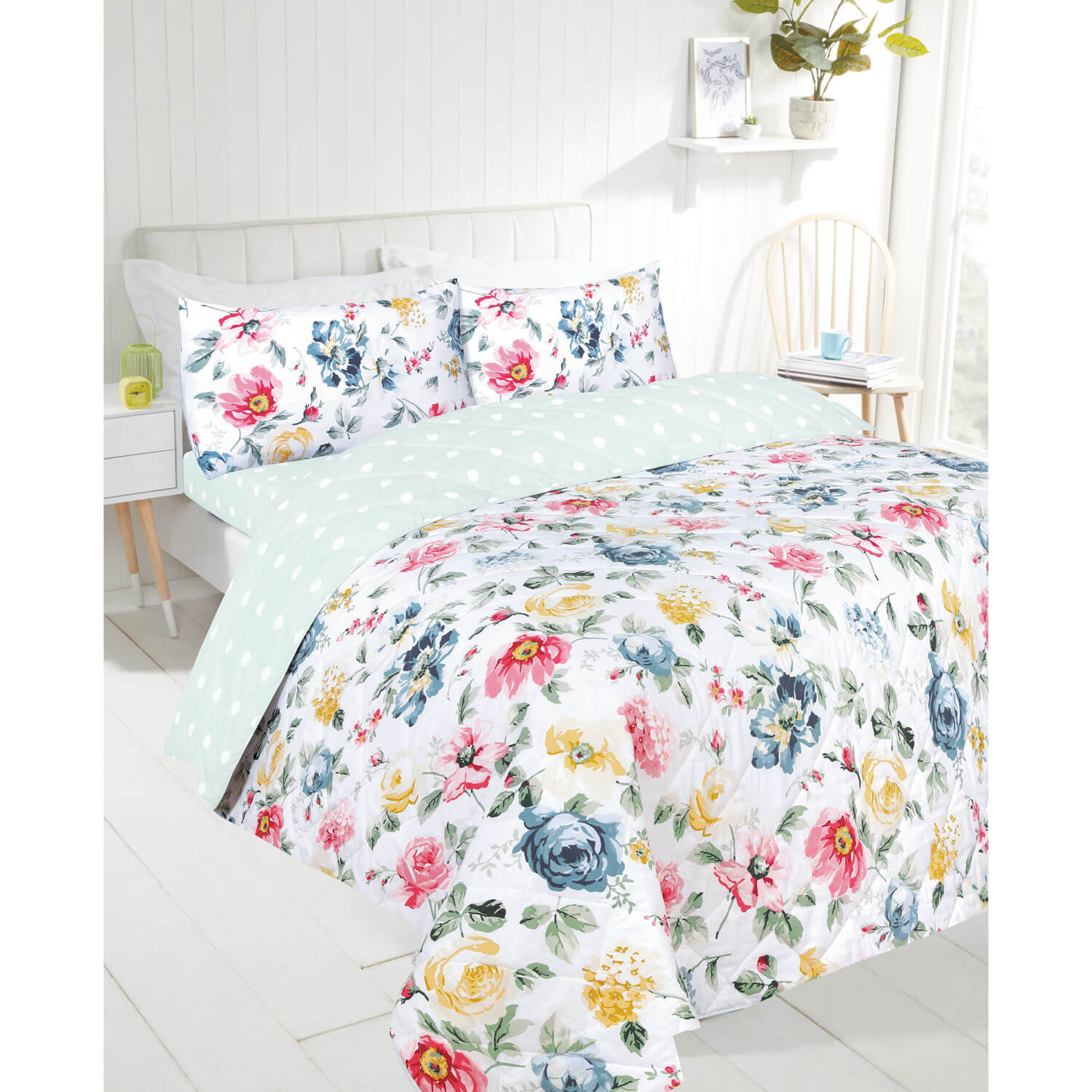 The Home Bedroom Emilia Bedspread - Blue 1 Shaws Department Stores