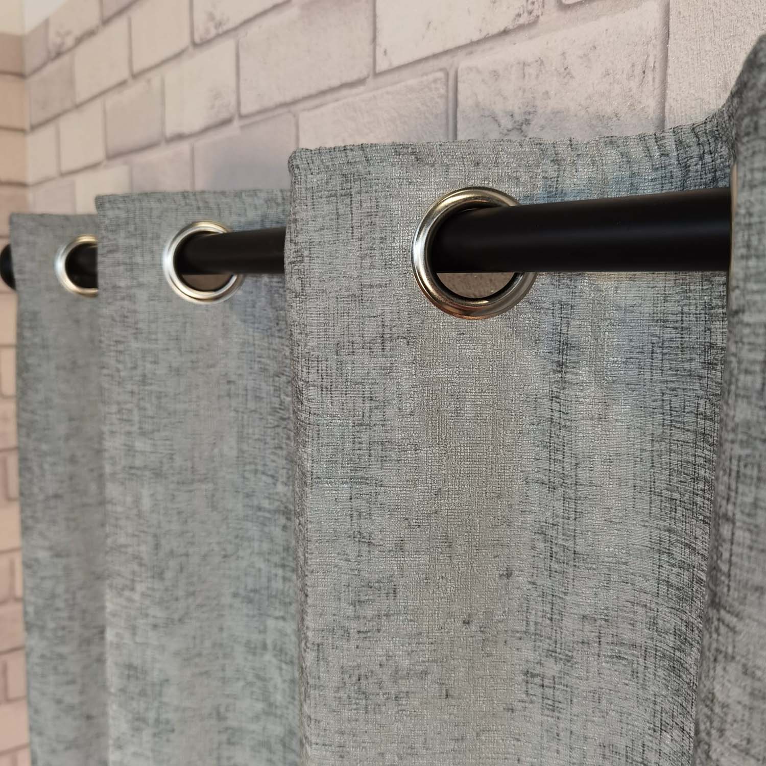 The Home Collection Chenille Eyelet Readymade Curtains - Silver 3 Shaws Department Stores