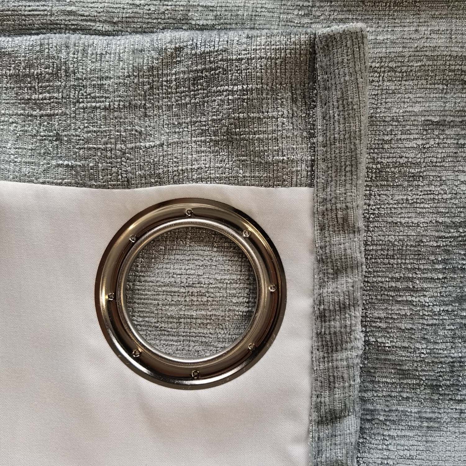 The Home Collection Chenille Eyelet Readymade Curtains - Silver 5 Shaws Department Stores