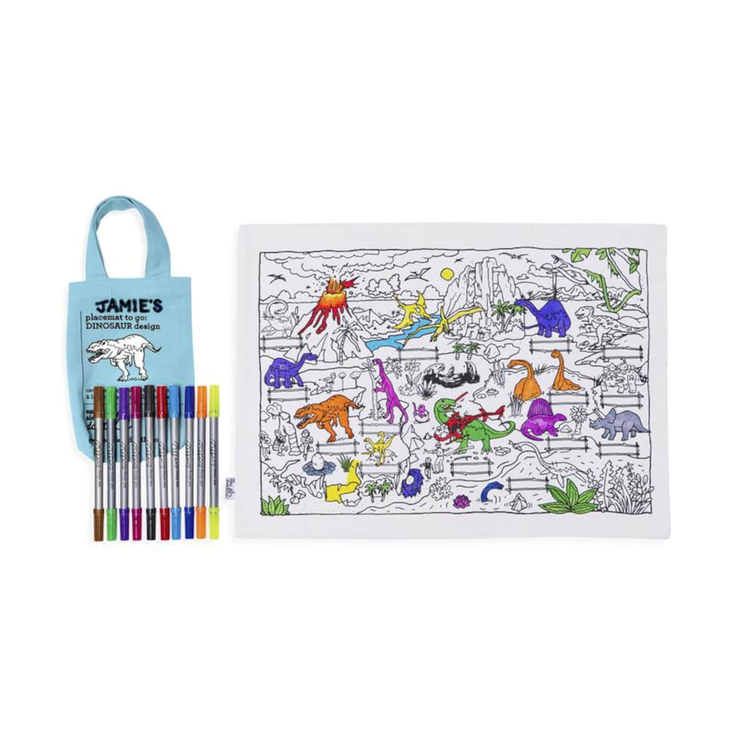 Eat Sleep Doodle Dinosaur Placemat - White 1 Shaws Department Stores