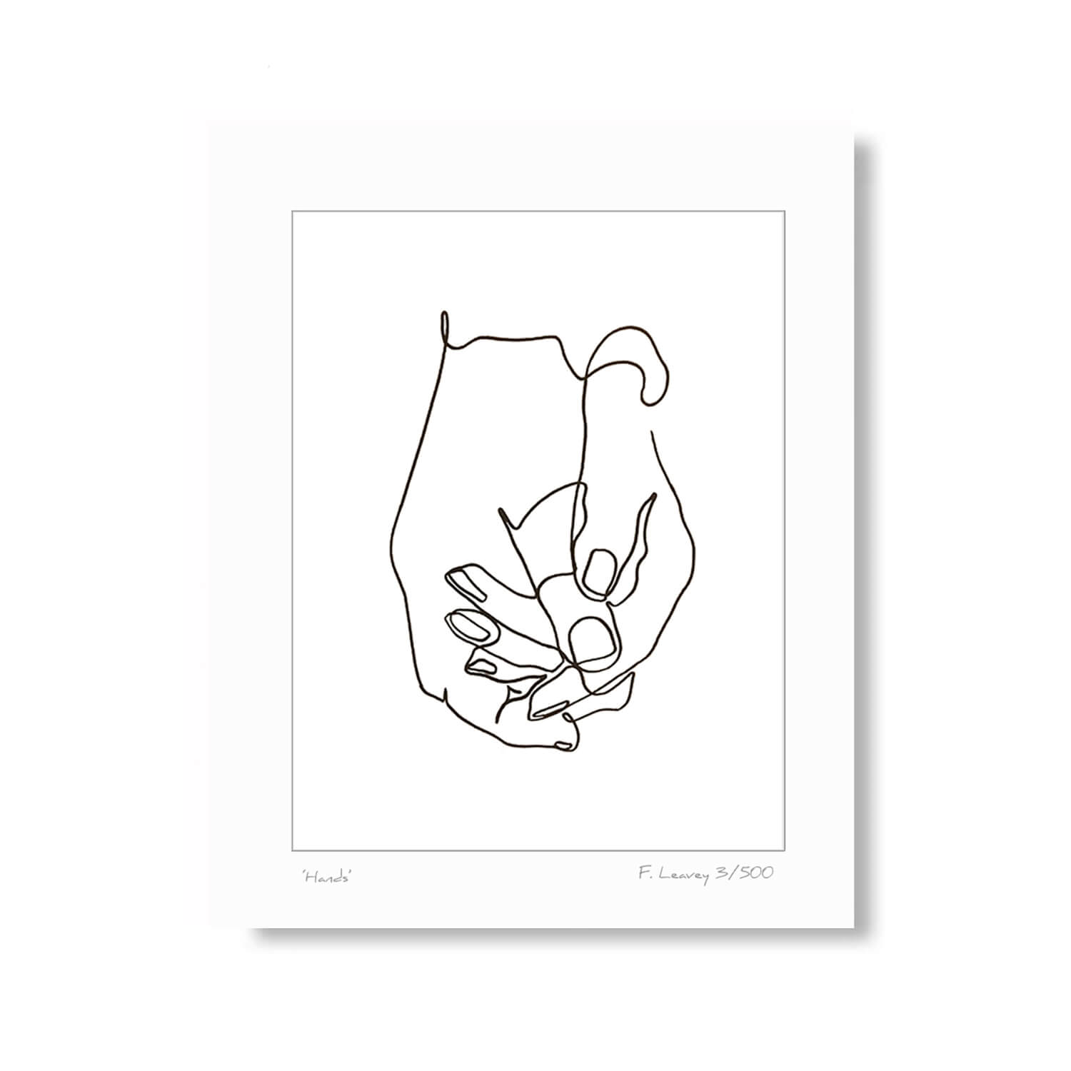 Fab Cow Hands - Minimalist Mounted Art - 16" x 12" - Black 1 Shaws Department Stores