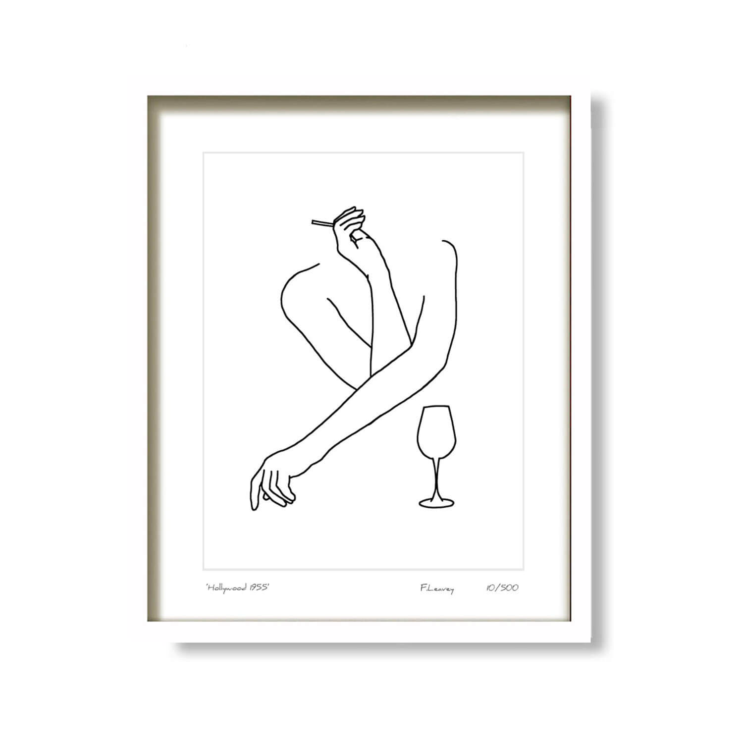 Fab Cow Hollywood Minimalist Mounted Art 16" x 12" - Black 1 Shaws Department Stores