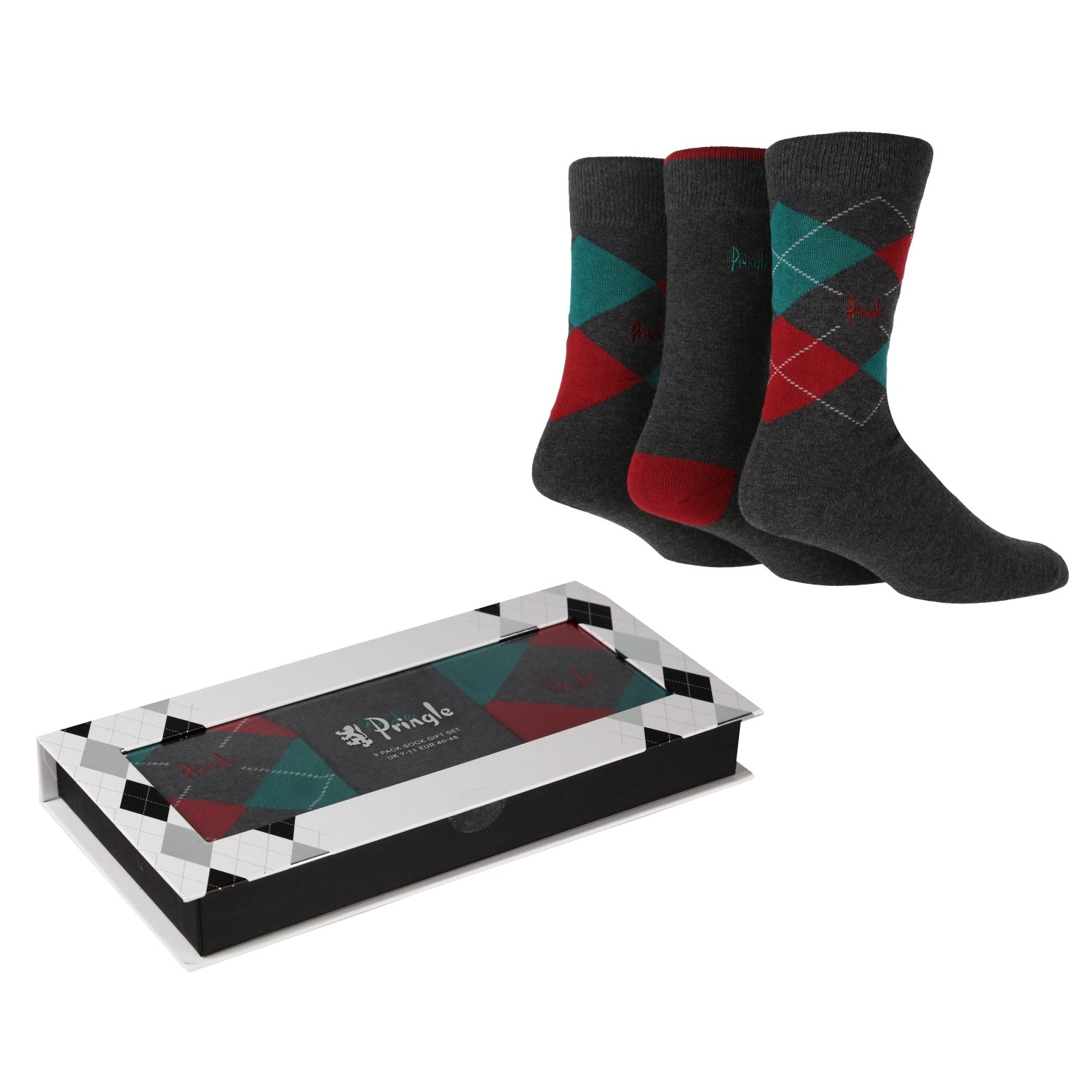 Pringle 3 Pair Boxed Socks - Grey 1 Shaws Department Stores