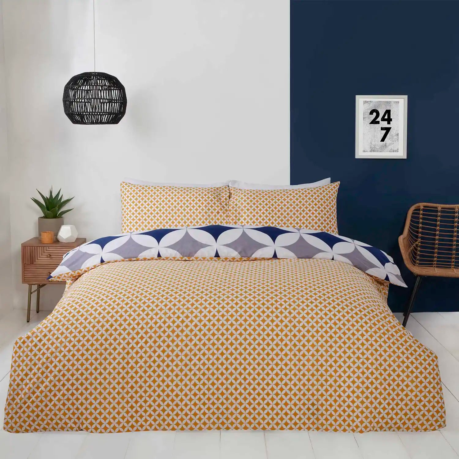 The Home Bedroom Geo Blue Duvet Cover Set 3 Shaws Department Stores