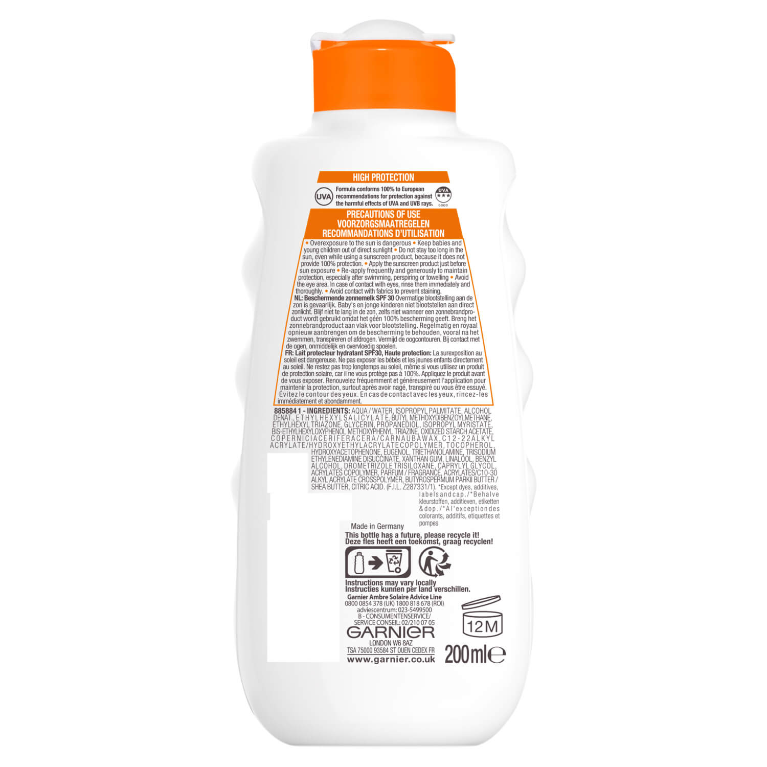 Garnier Ambre Solaire Ultra-Hydrating Shea Butter Sun Protection Cream SPF30 - 200ml 2 Shaws Department Stores