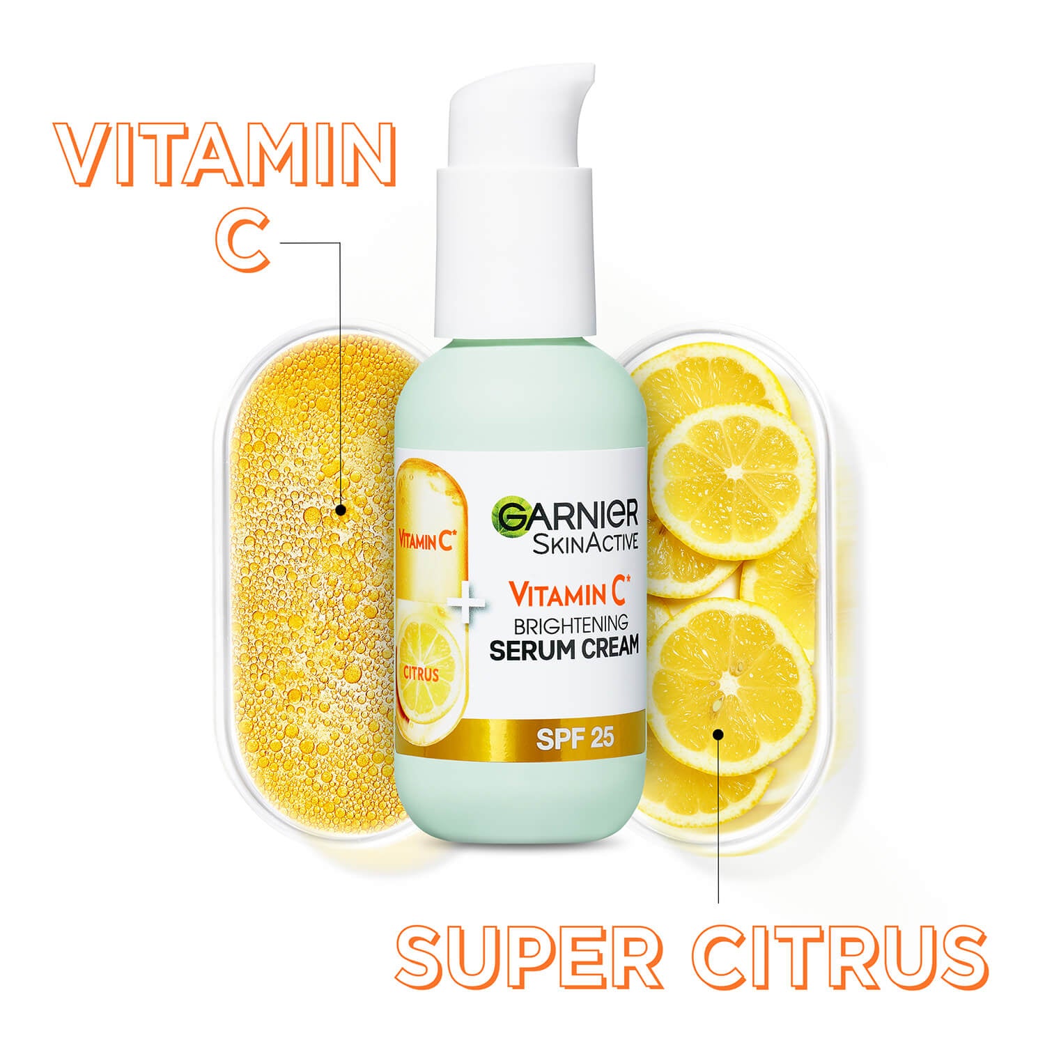 Garnier Skin Active Vitamin C 2in1 Brightening Serum Cream SPF 25 - 50ml 3 Shaws Department Stores