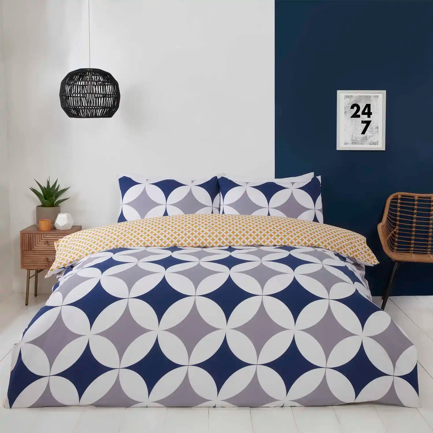 The Home Bedroom Geo Blue Duvet Cover Set 1 Shaws Department Stores