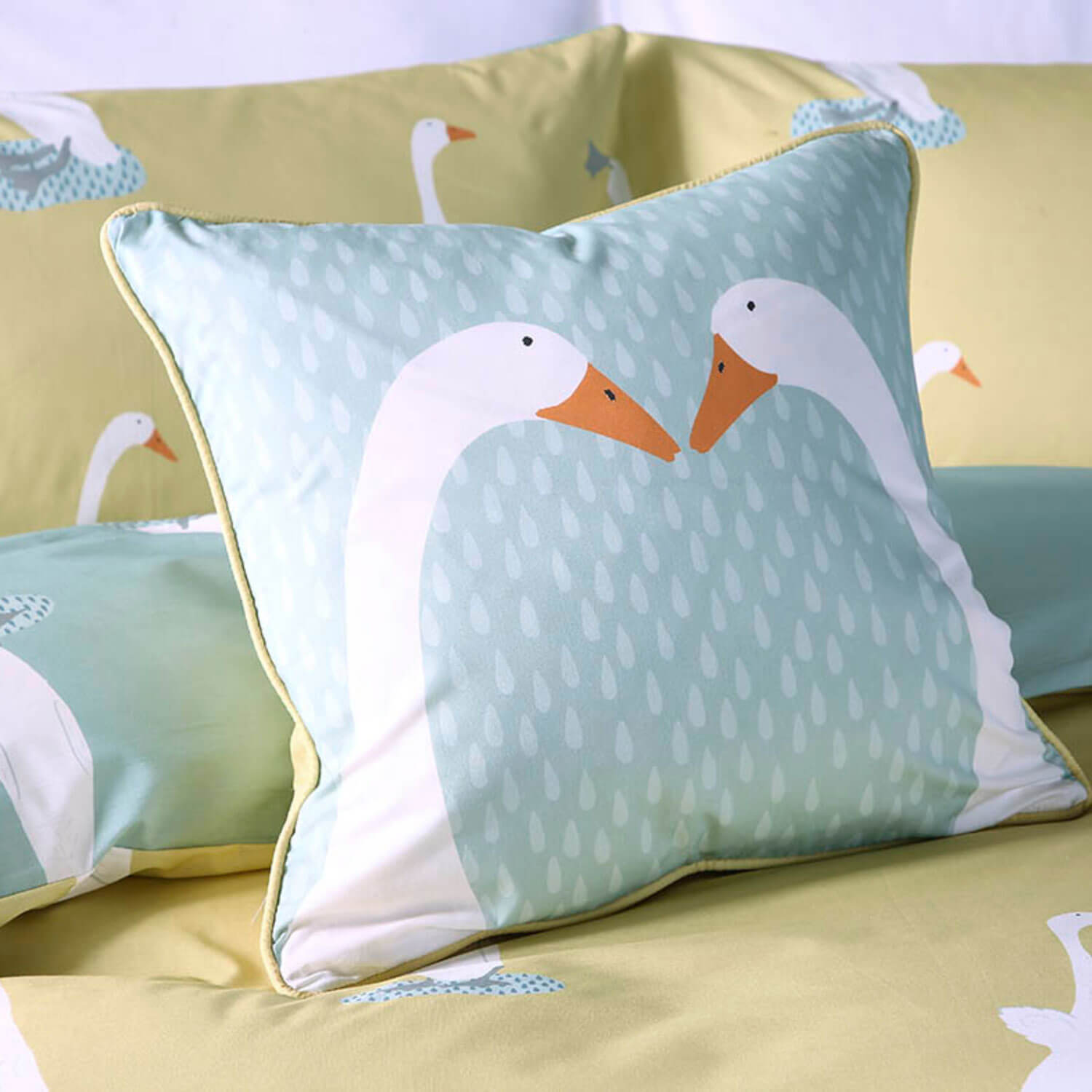 The Home Collection Goose Cushion - Ochre 1 Shaws Department Stores
